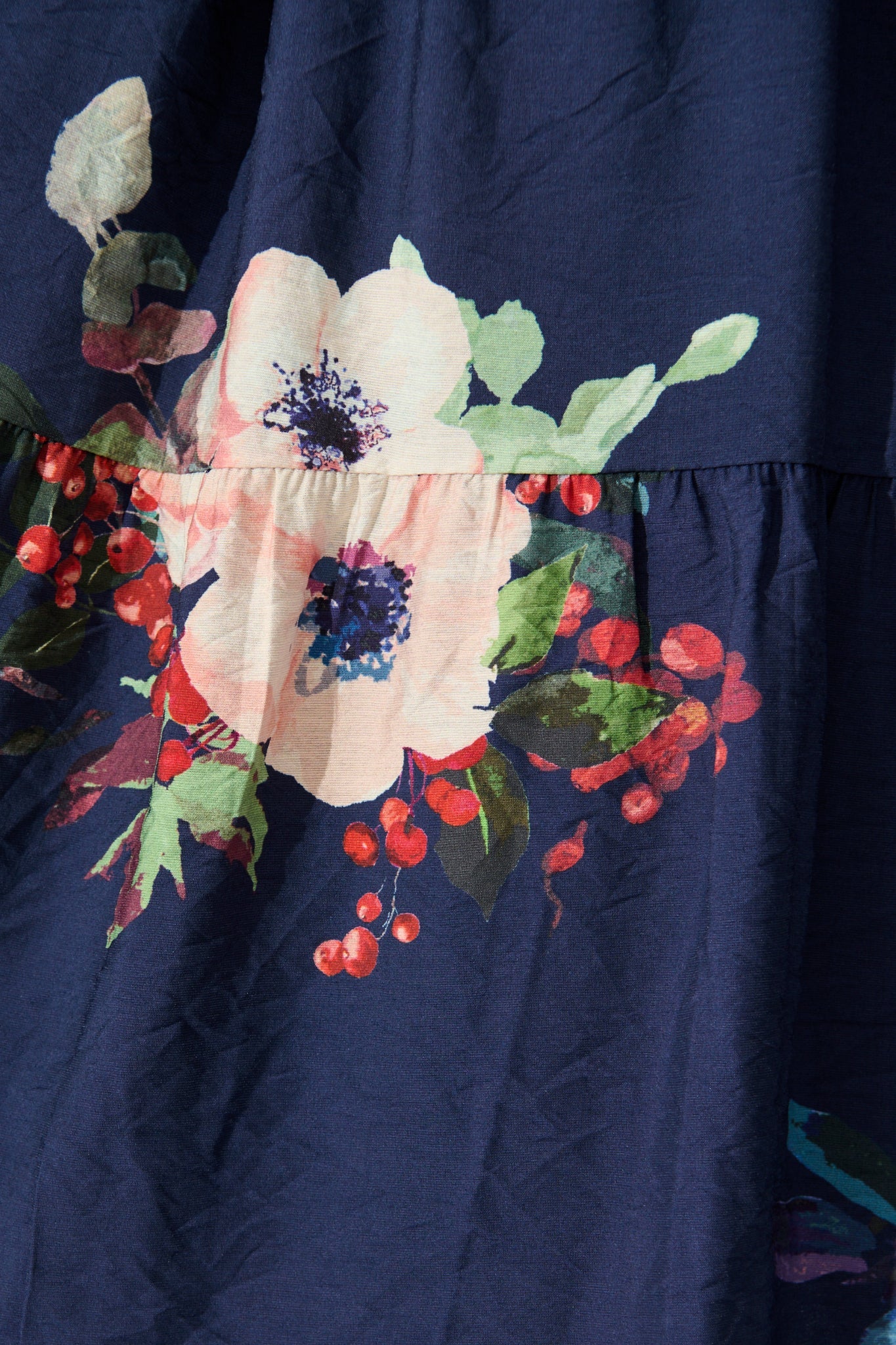 Mandy Dress in Navy with Pink Floral