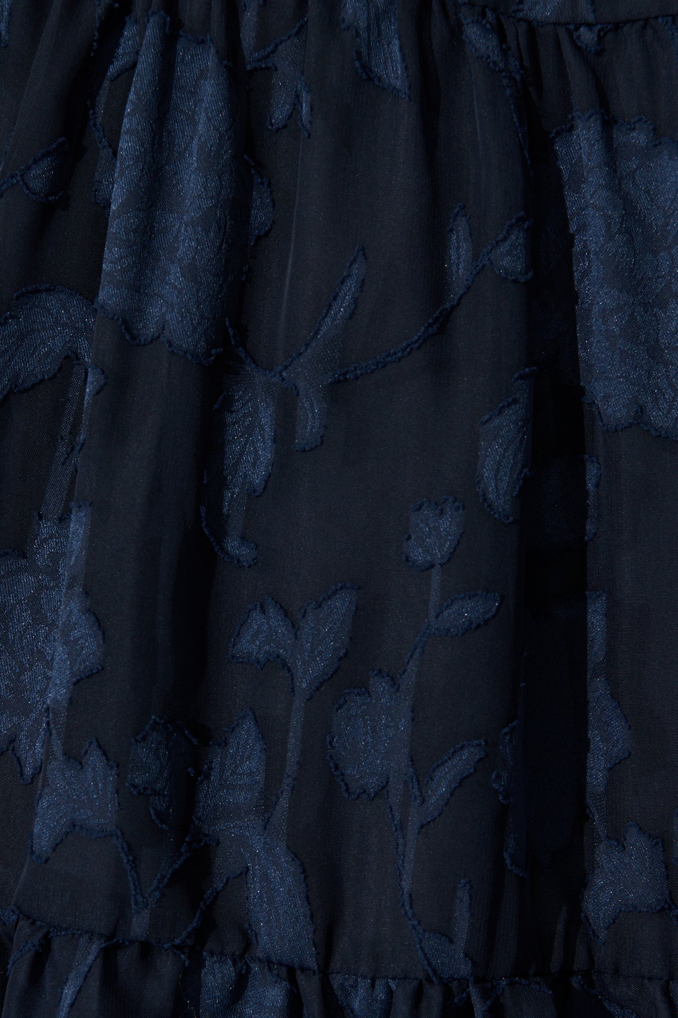 Twilight Midi Dress in Navy Floral Burnout Chiffon