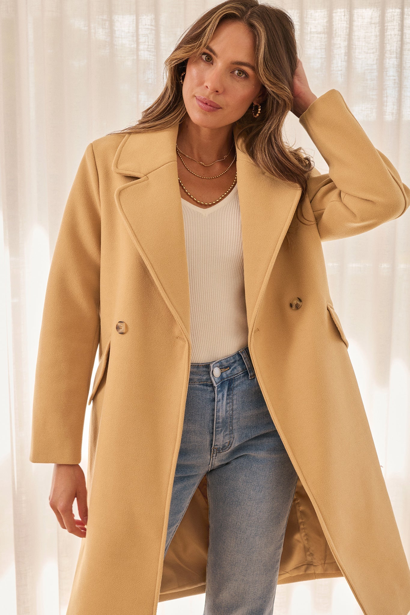 Sultry Coat in Camel