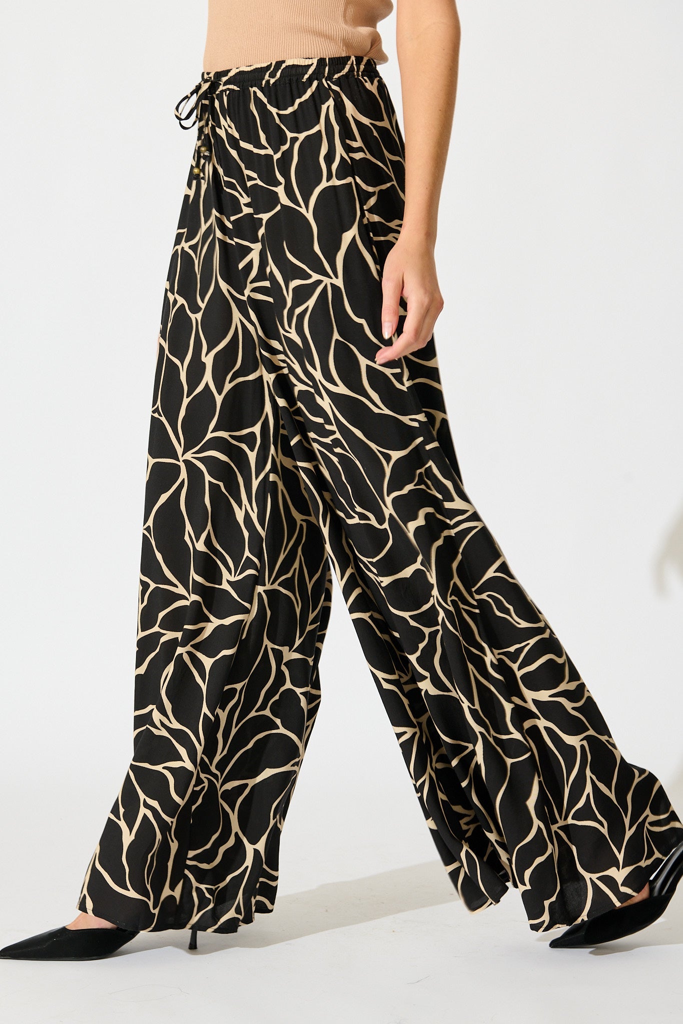 Lucia Pant In Black Geometric Print