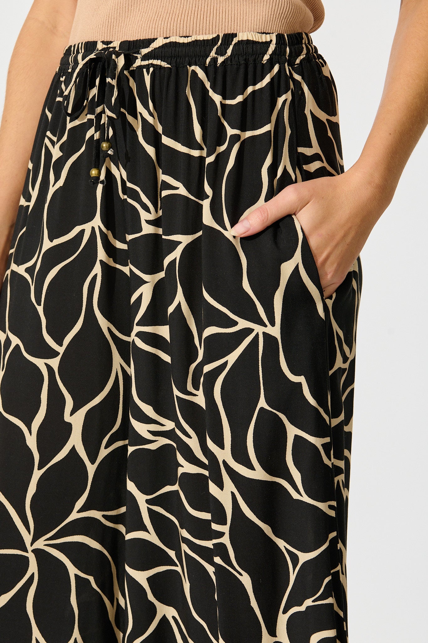 Lucia Pant In Black Geometric Print