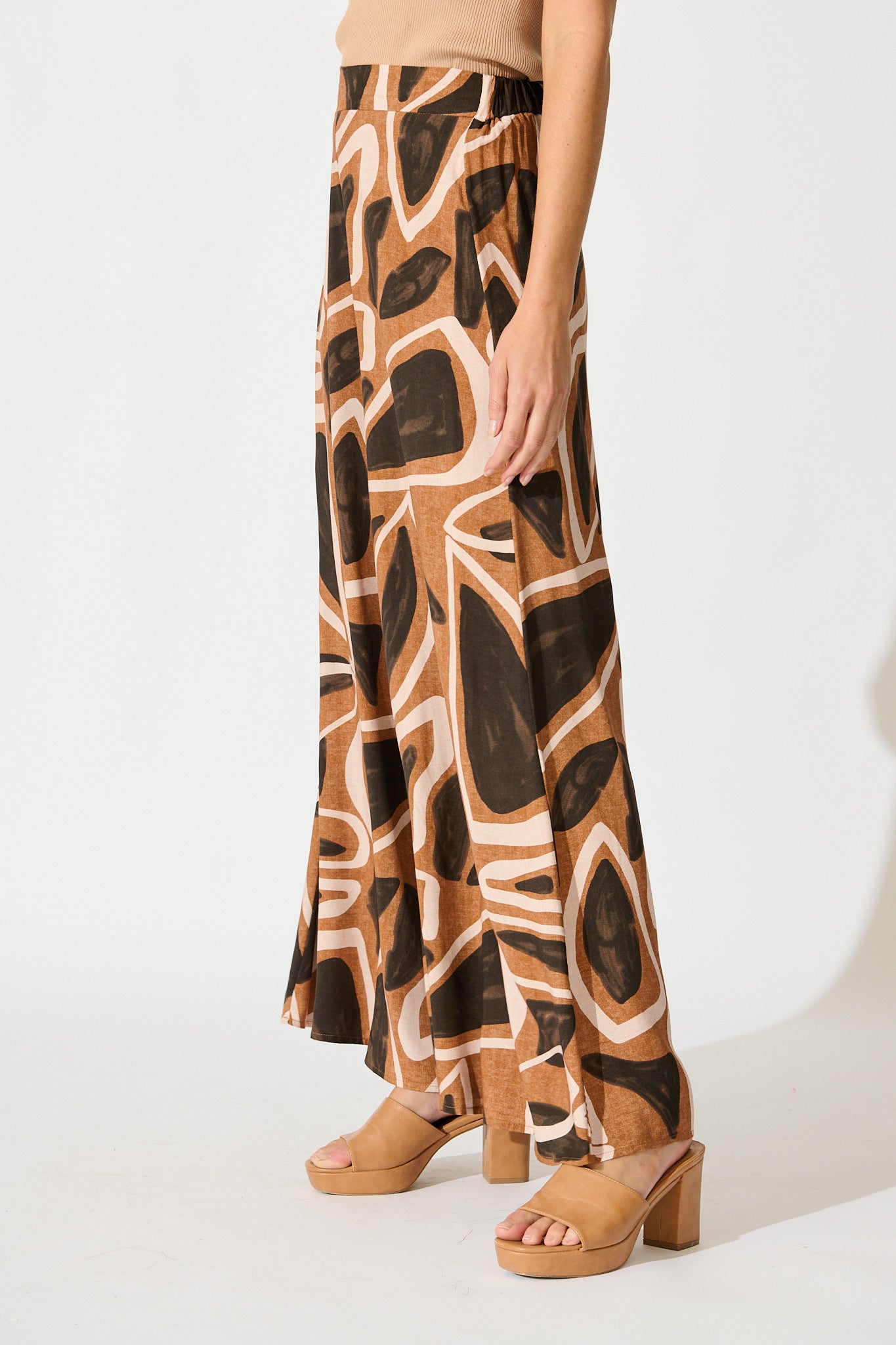 Denver Pant in Neutral Geometric Print