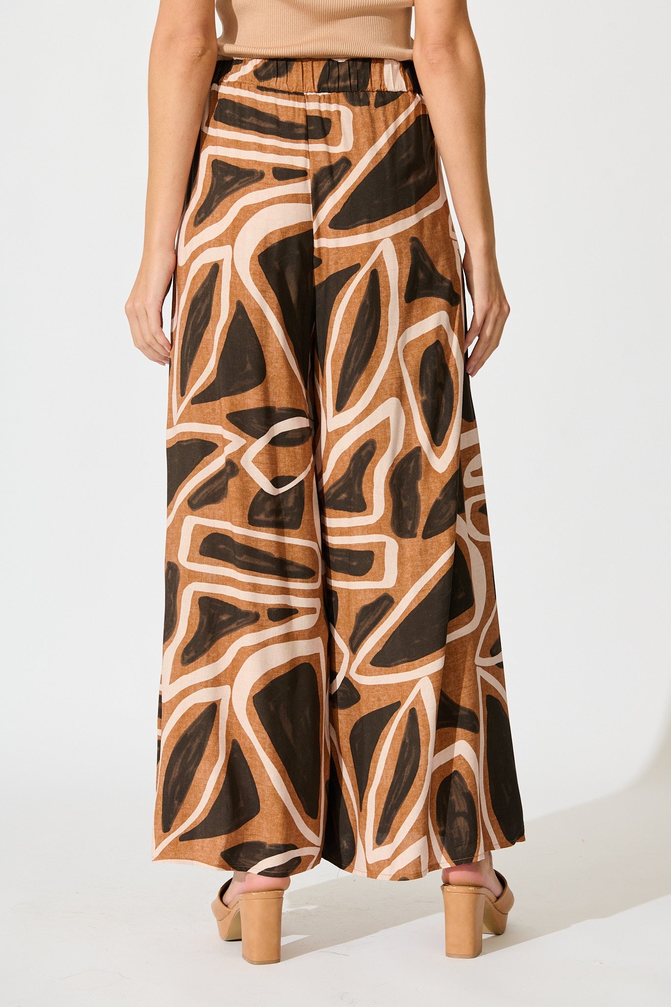 Denver Pant in Neutral Geometric Print