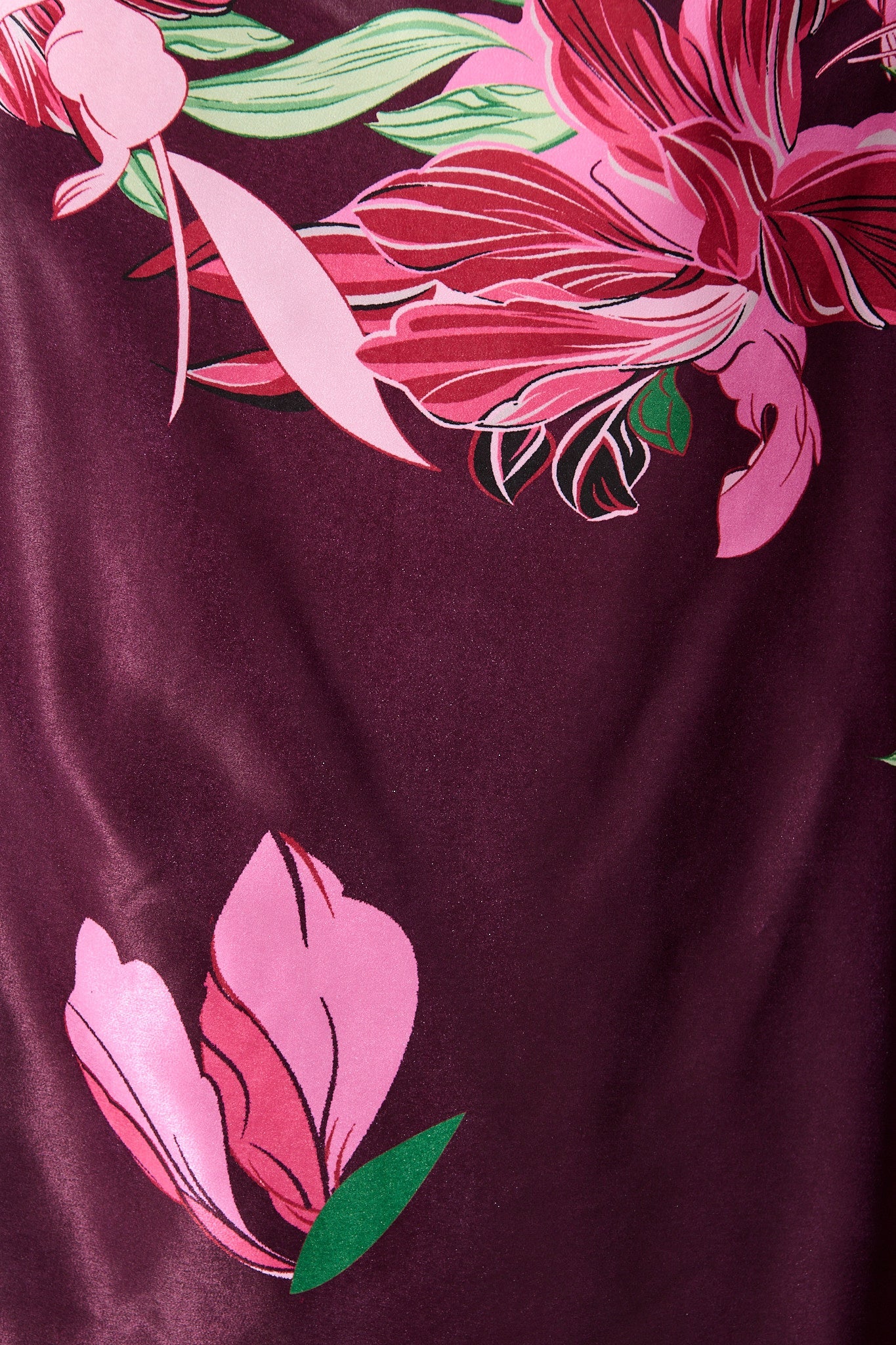 Darcy Off shoulder Top in Plum with Pink Floral Print