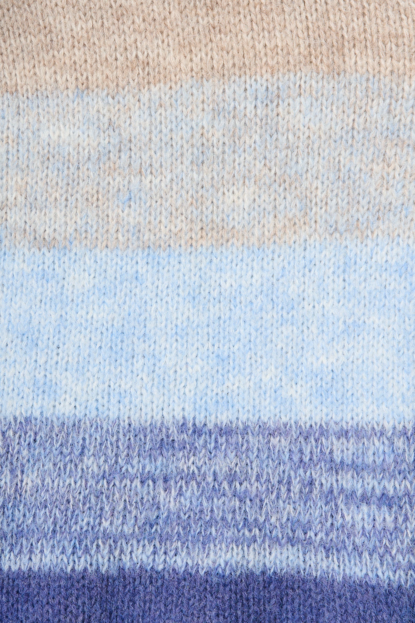 Darbie Knit Cardigan in Blue with Grey Stripe Wool Blend