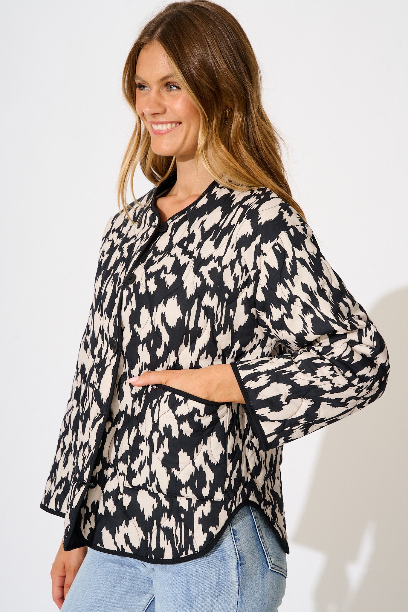 Tavana Jacket in Black and White Print