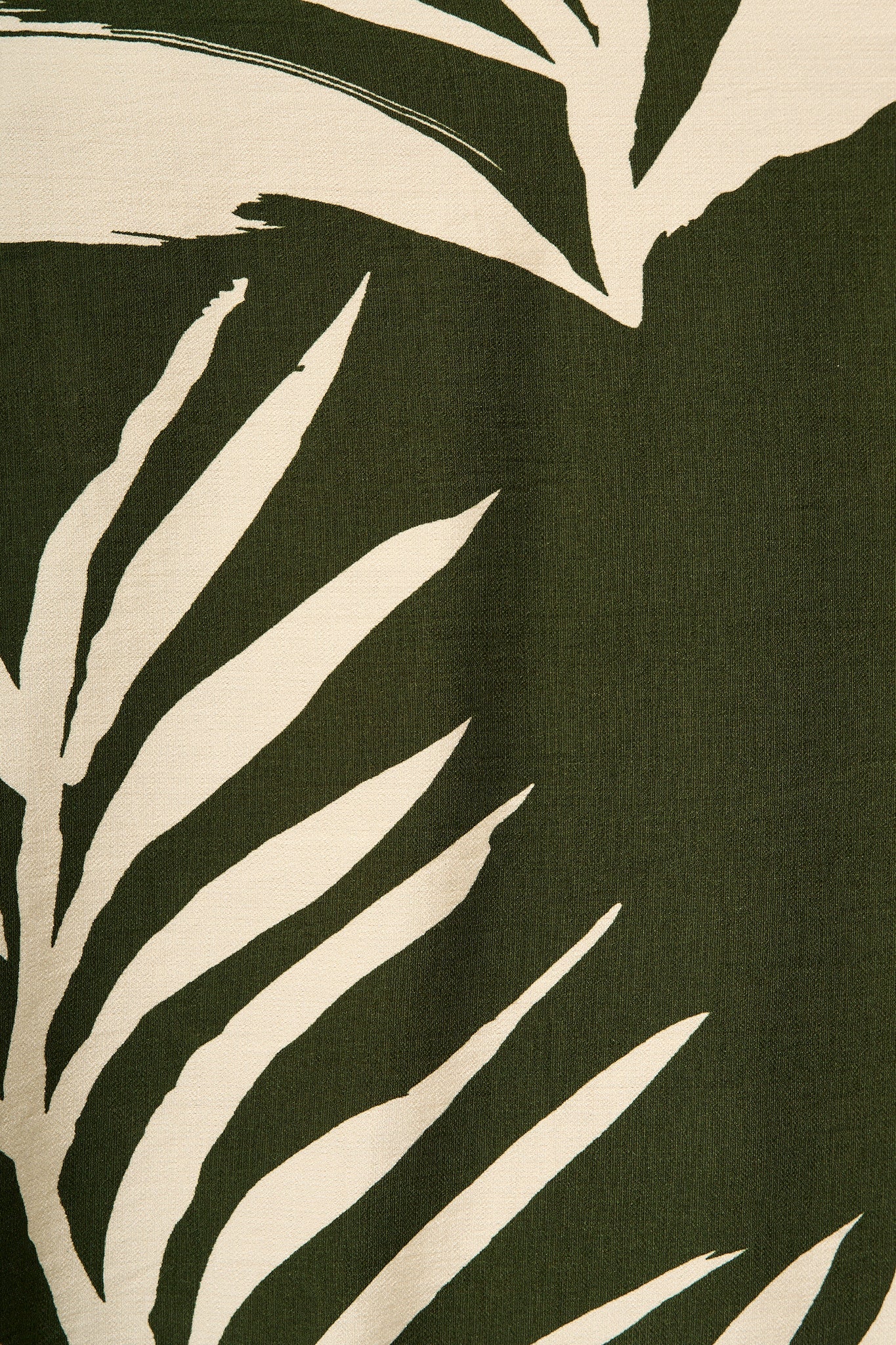 Dreamscape Midi Shirt Dress in Green and Cream Leaf Print