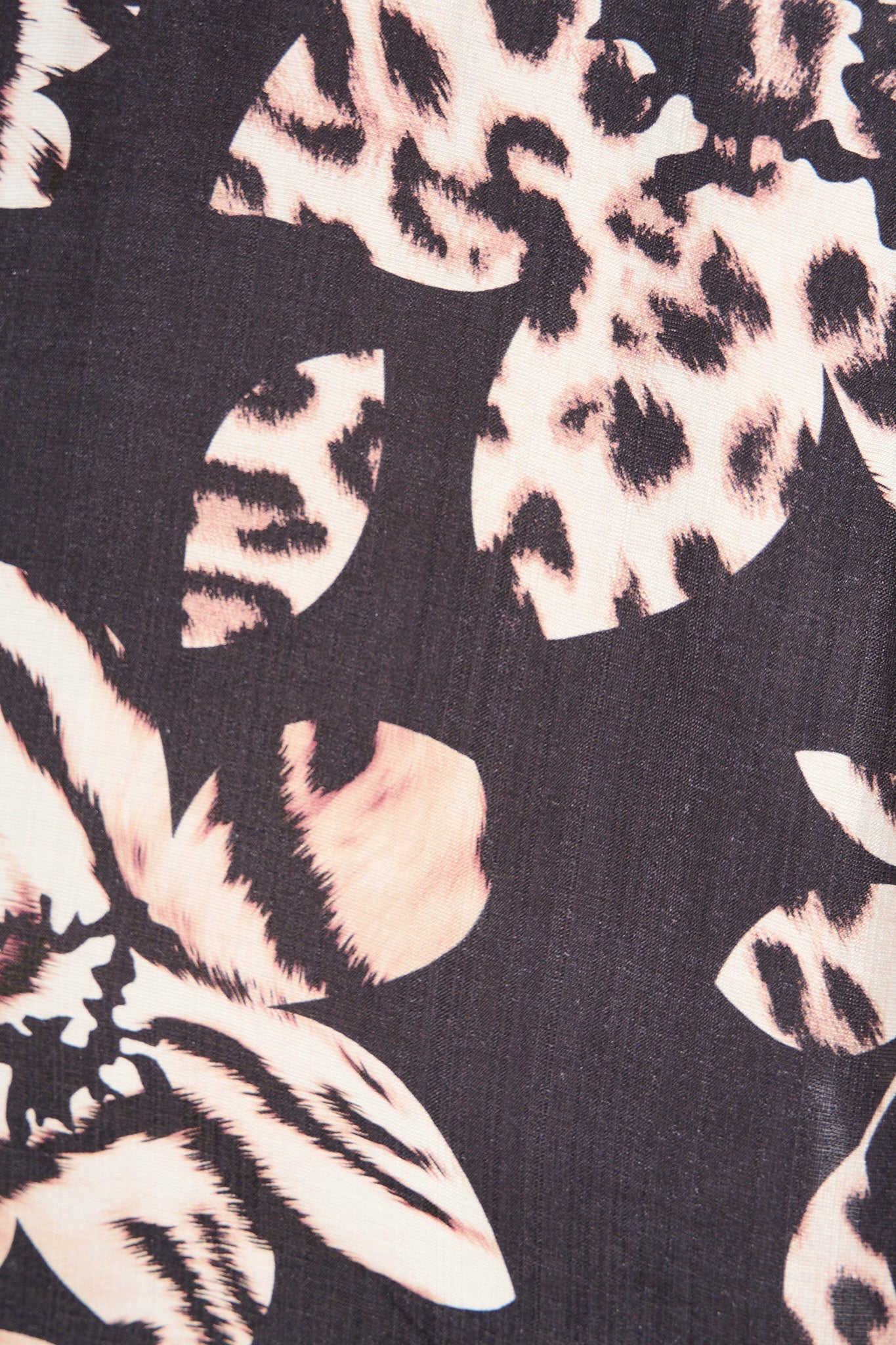 Gina Shirt in Black with Brown Print