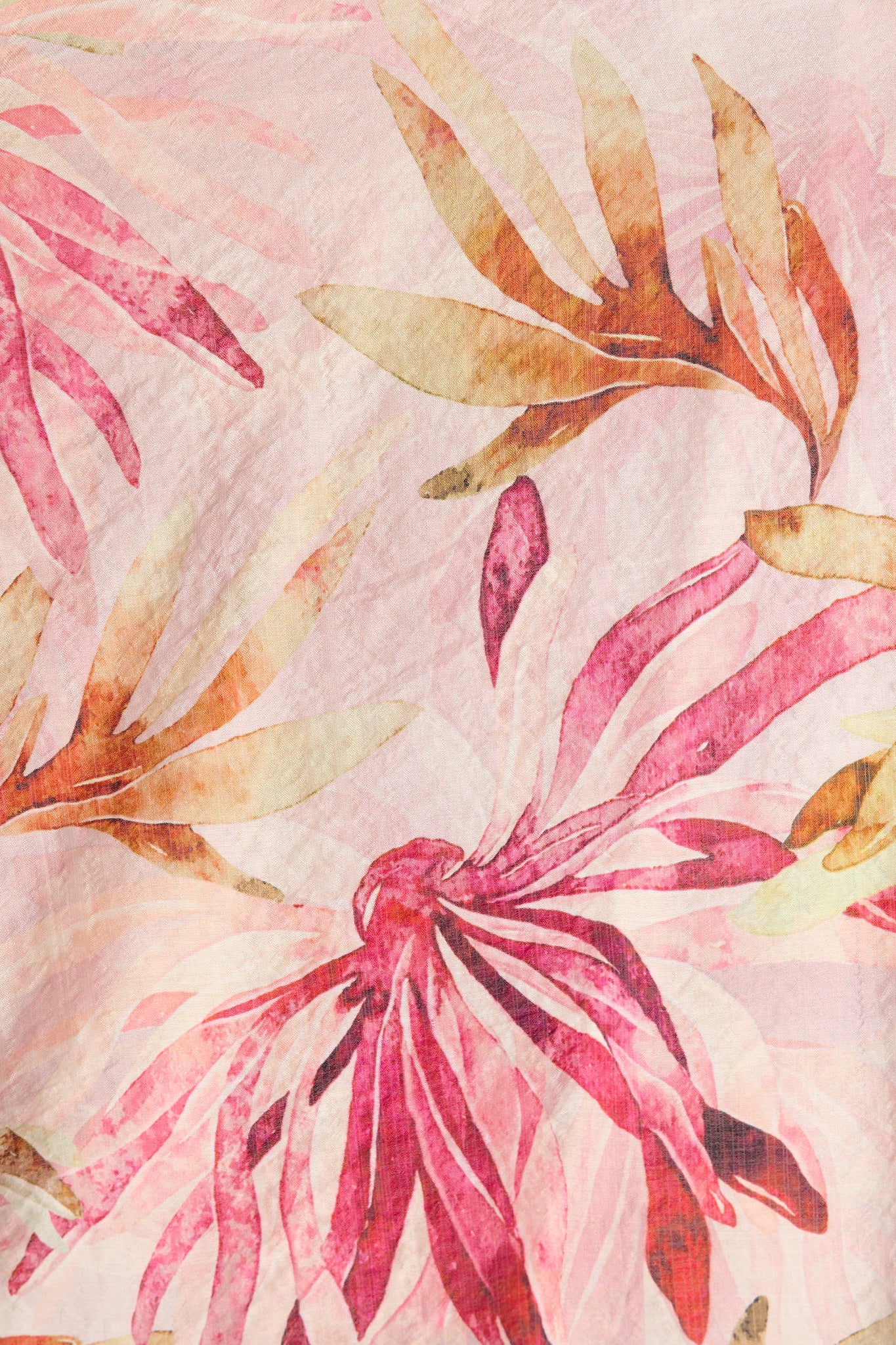 Pria Dress in Pink Leaf Print