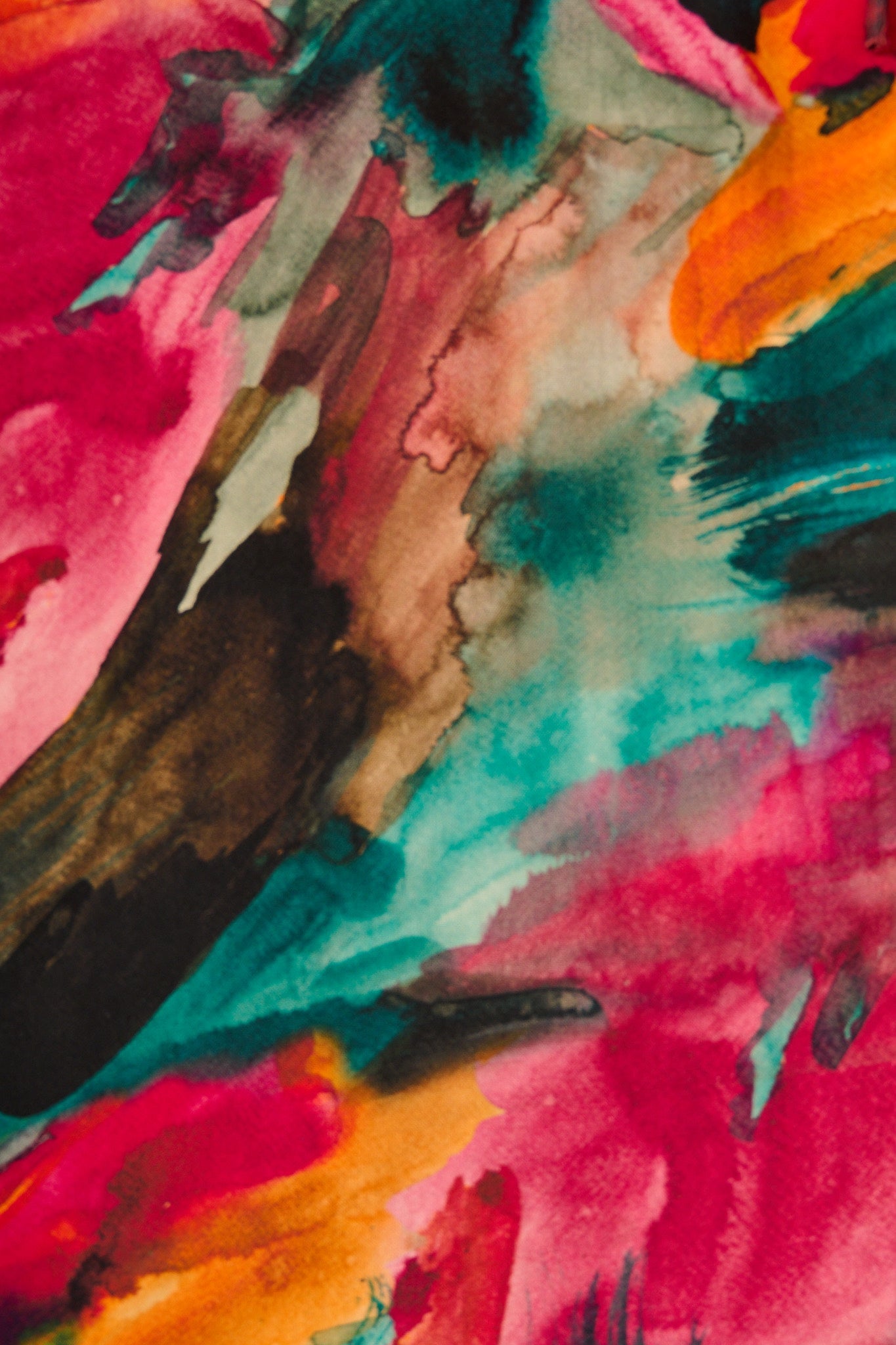 Painted Allure Top in Multi Watercolour Print