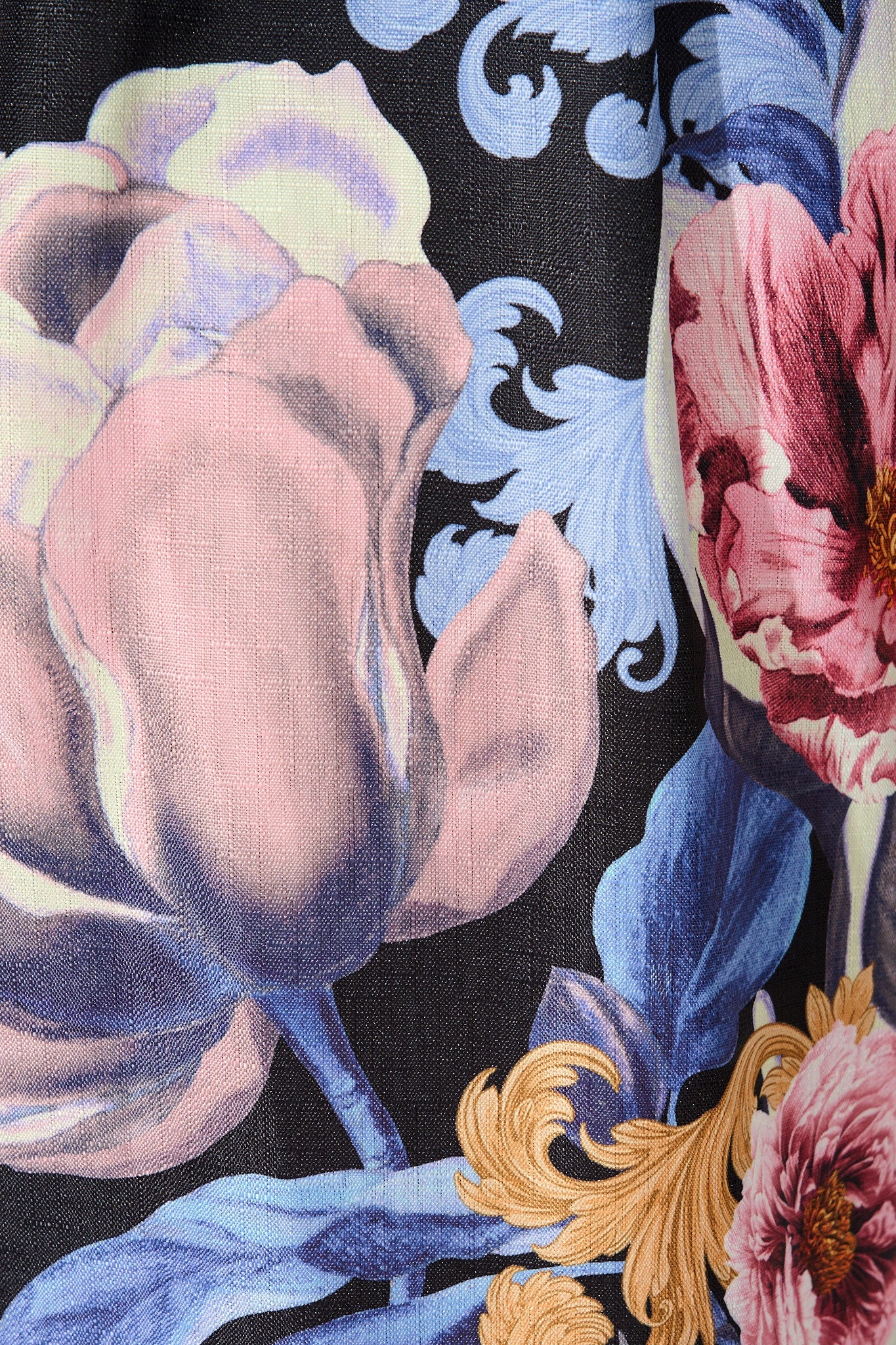 Fantasy Pant in Multi Blue Floral Linen Blend