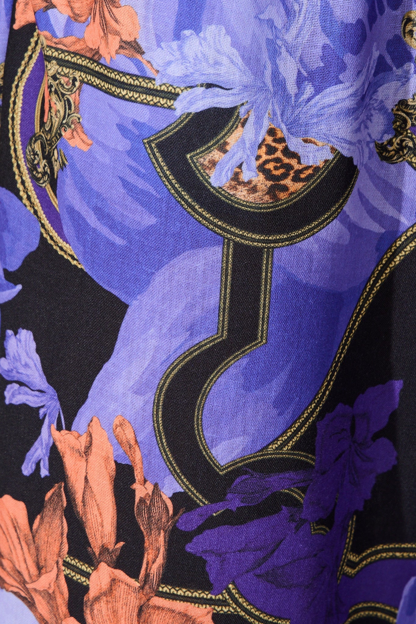 Midnight Dahlia Pant in Blue with Multi Linen Blend