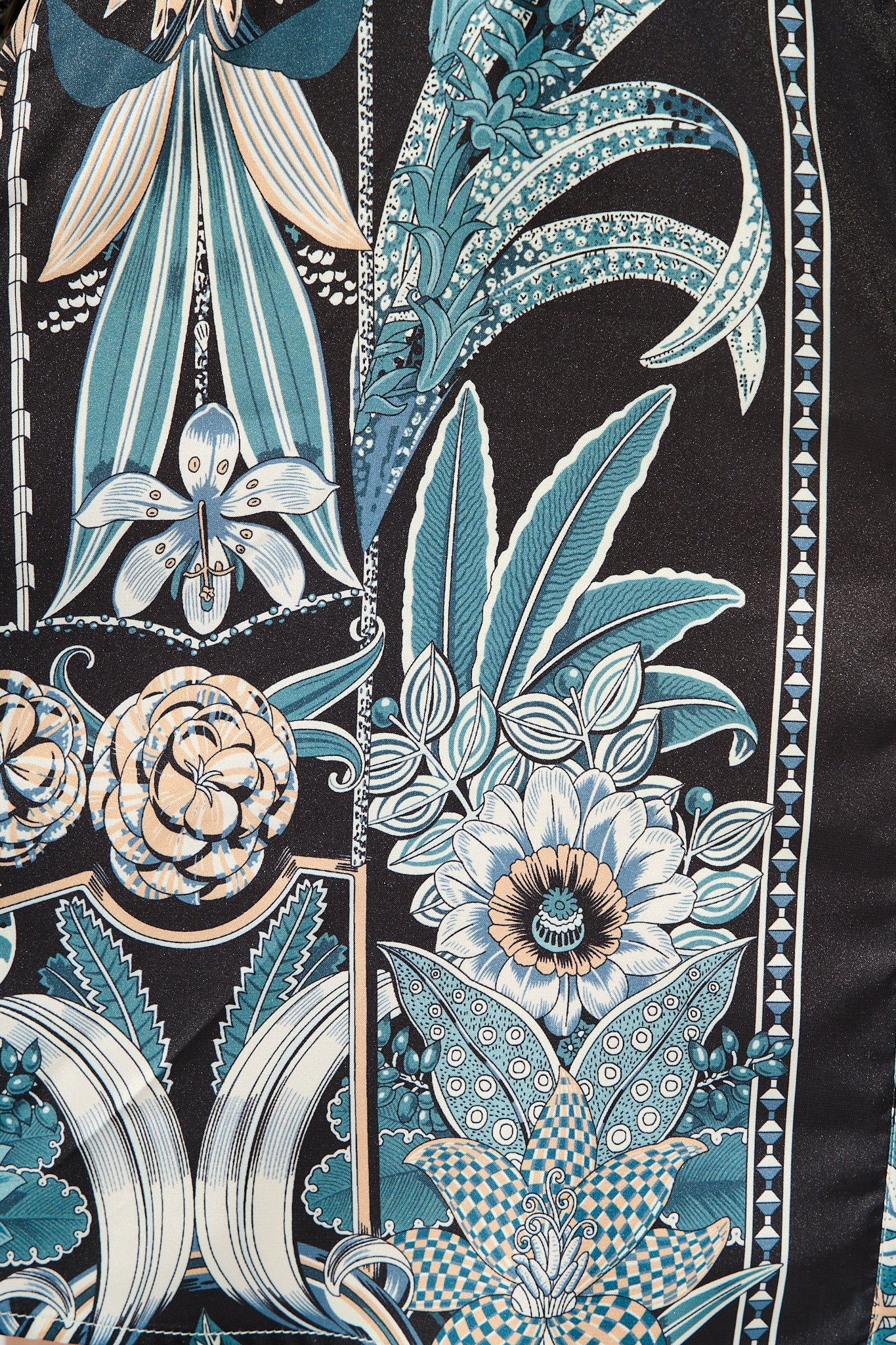 Fleur De Lune Dress in Black and Blue Floral