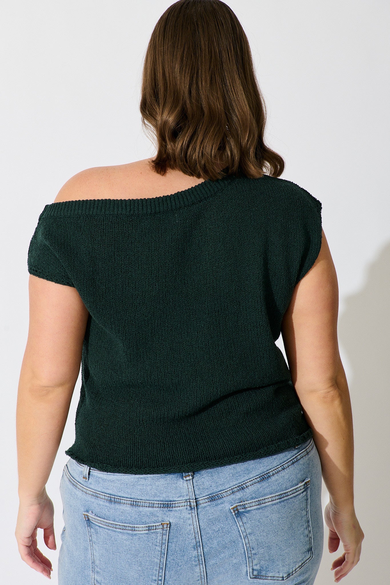 Elsie Knit Top in Emerald Cotton Blend