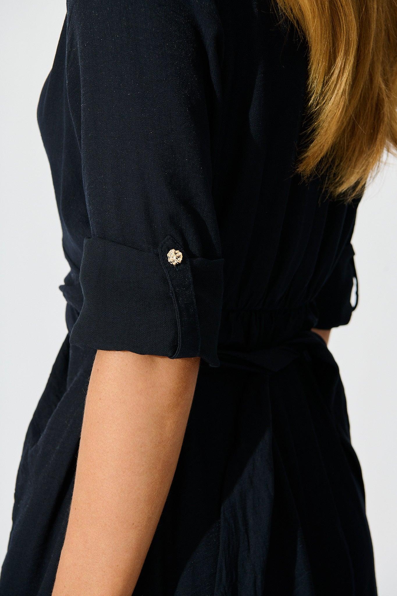 Monday Muse Midi Shirt Dress in Navy