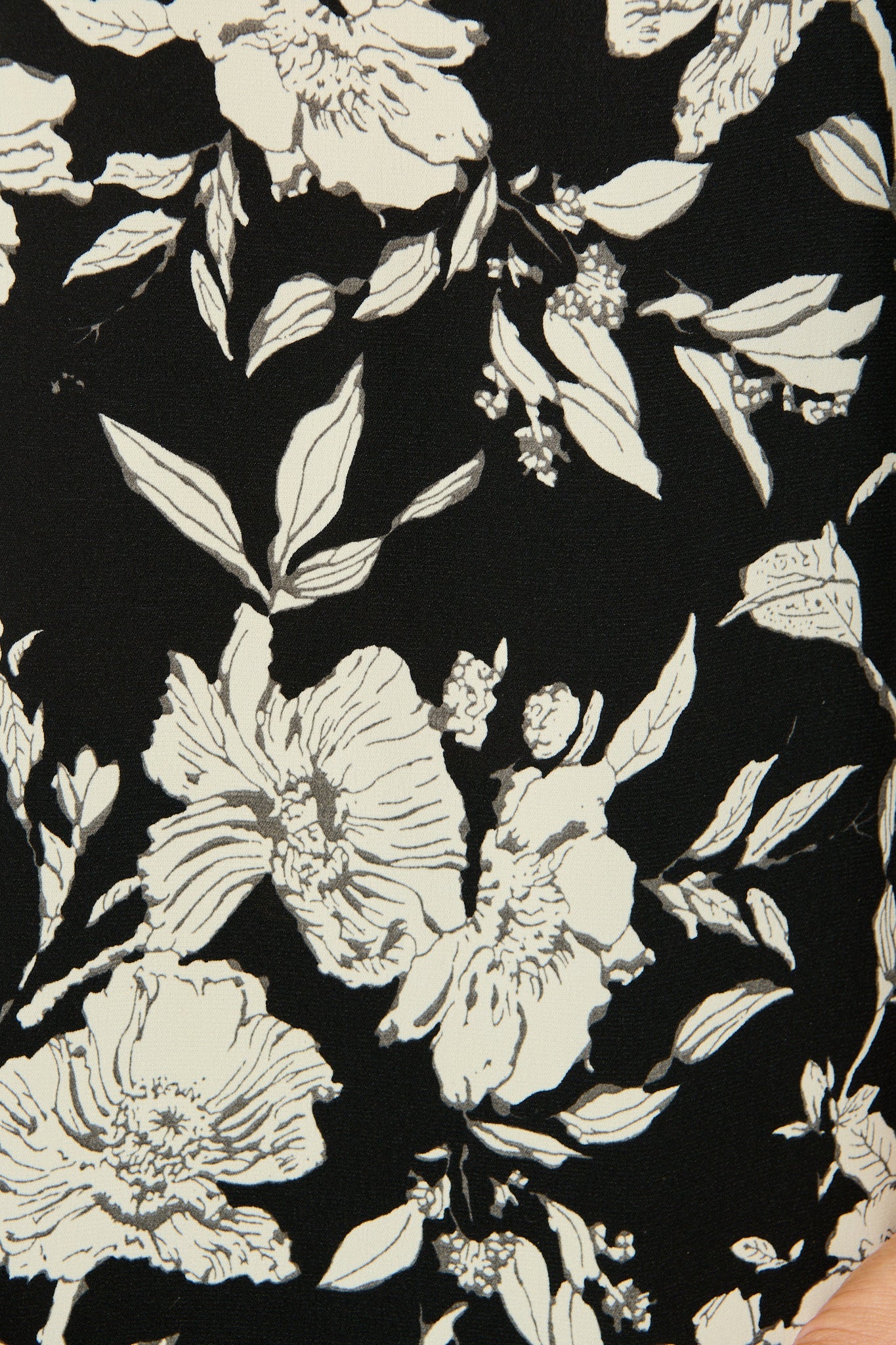 Kylie Top in Black with White Floral