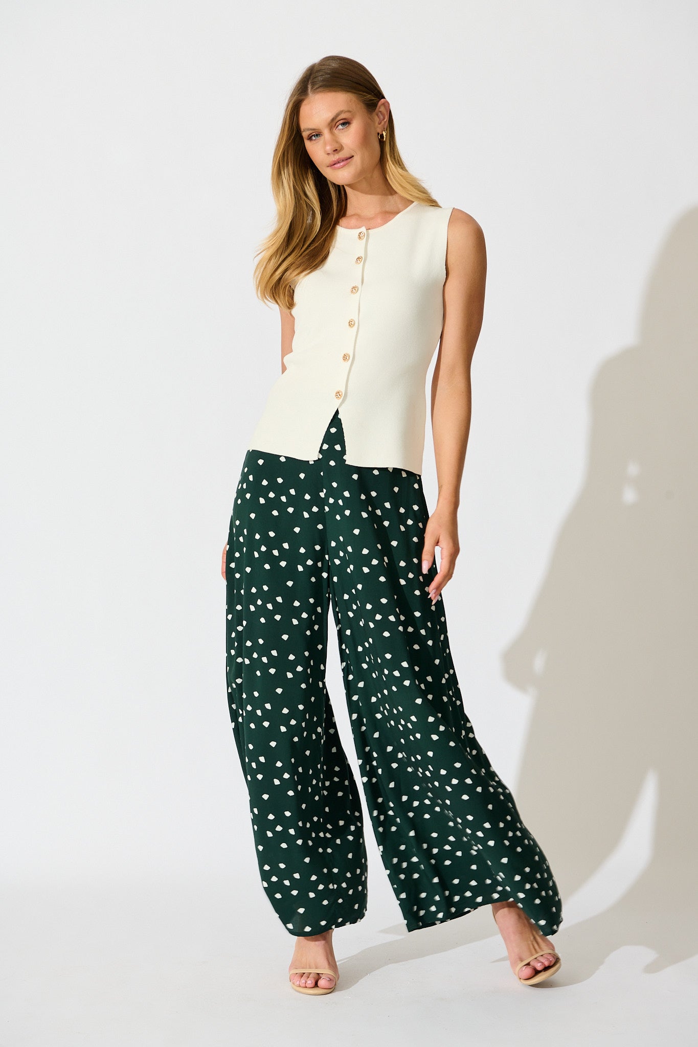 Jewel Mist Pant in Emerald with White Speckle