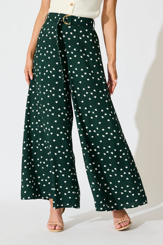 Jewel Mist Pant in Emerald with White Speckle