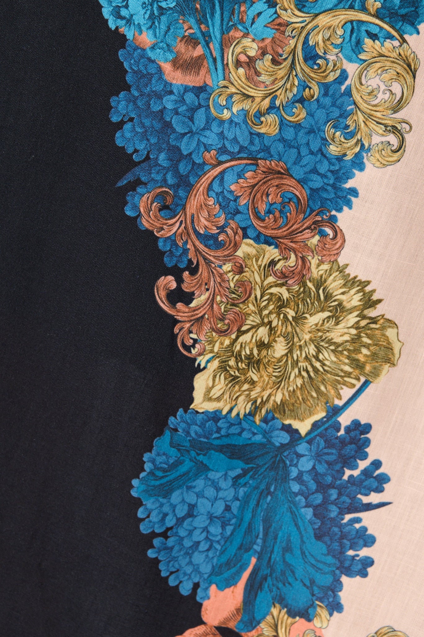 Floral Muse Maxi Skirt in Black Multi Floral Linen Blend