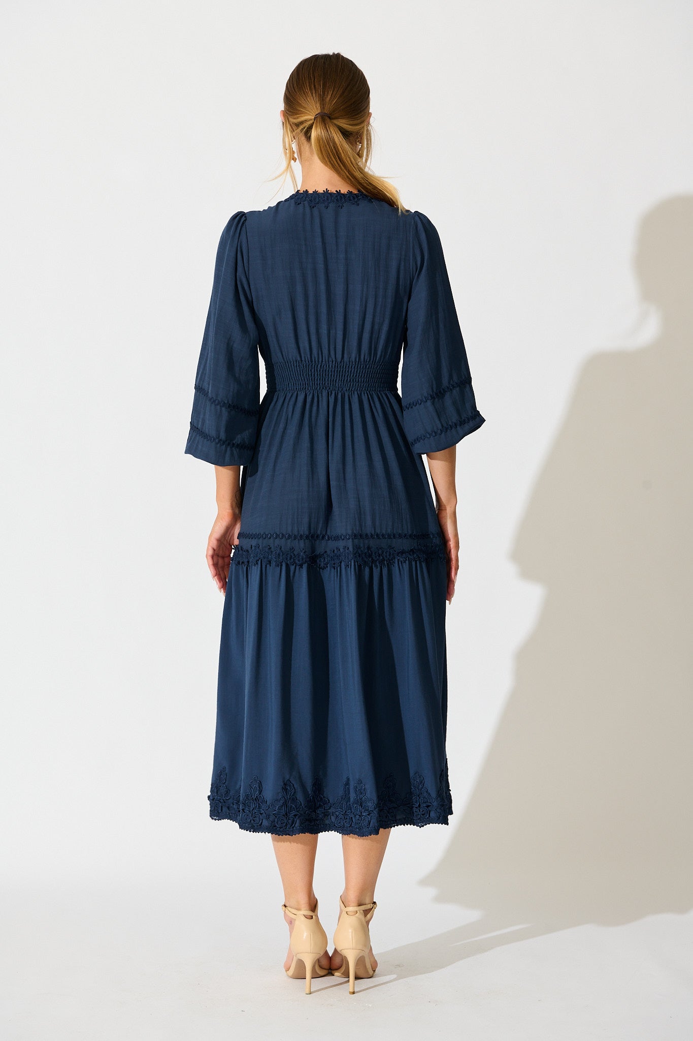 Yasmina Midi Dress in Navy