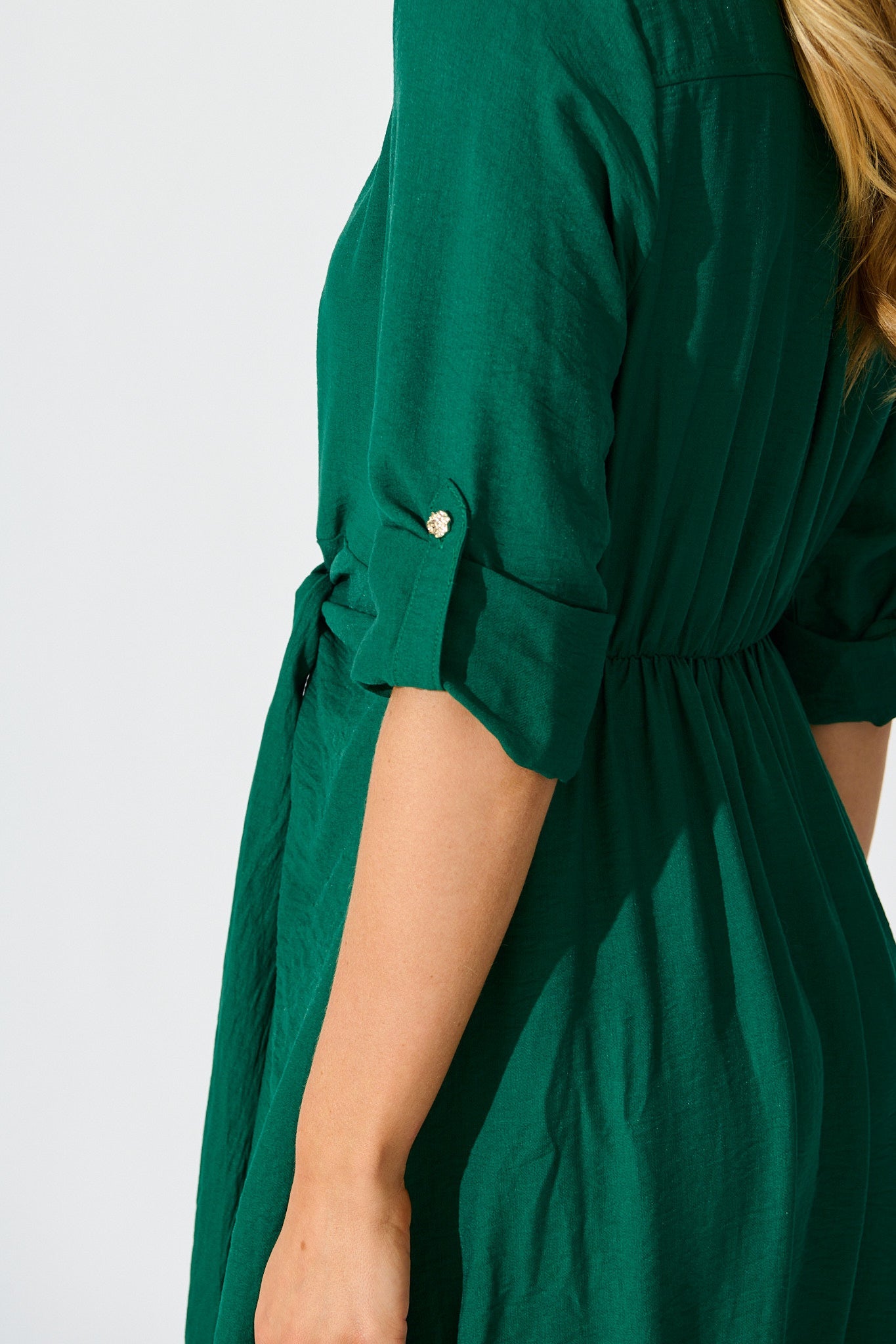 Monday Muse Midi Shirt Dress in Green