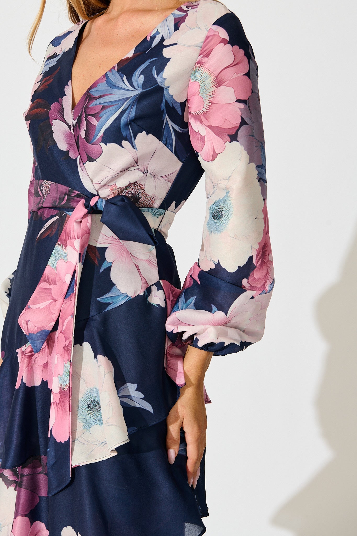 Twilight Petals Midi Dress in Navy Floral