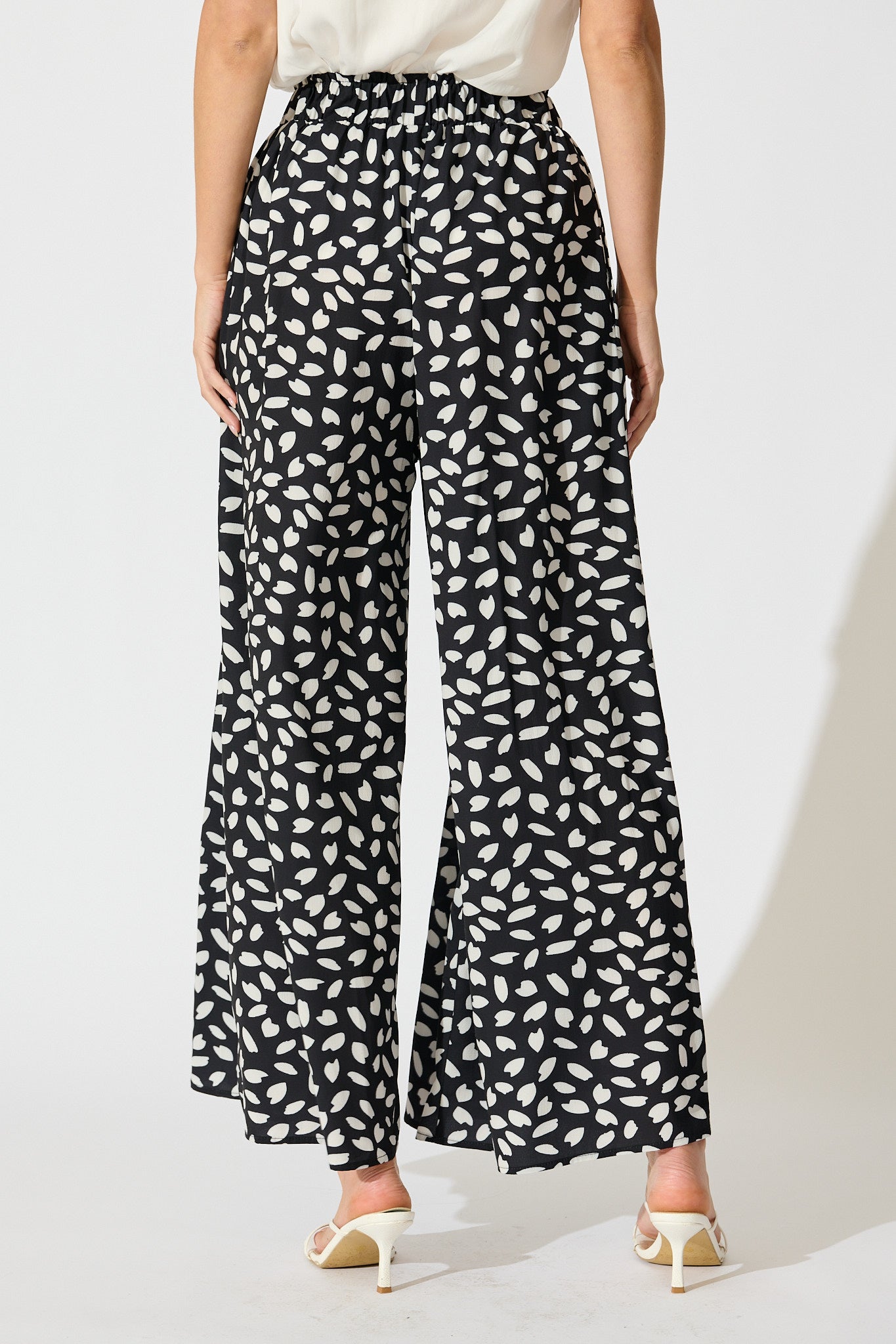 Page Pants in Black and White Leaf