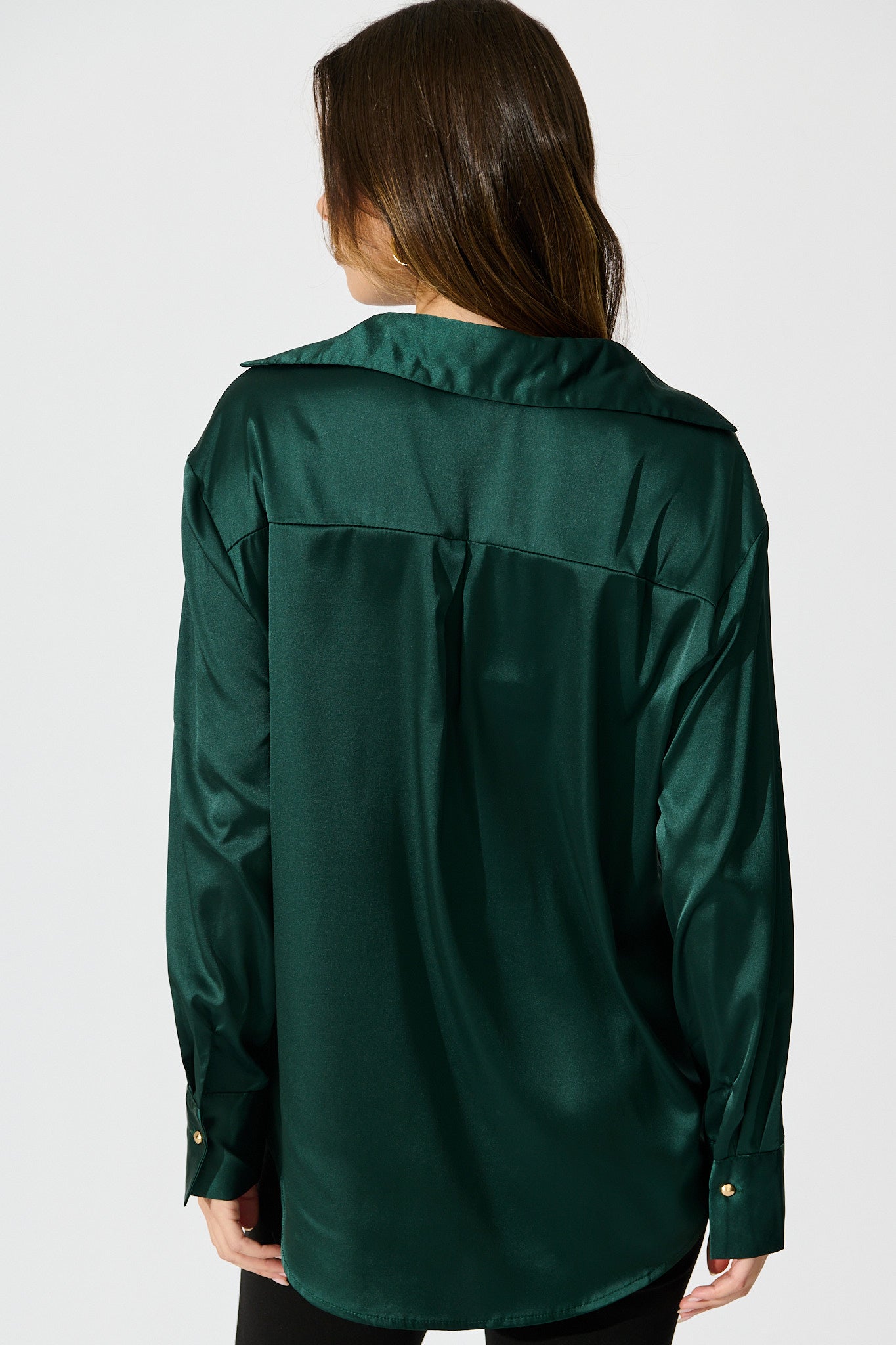 Retroshine Shirt in Emerald Satin