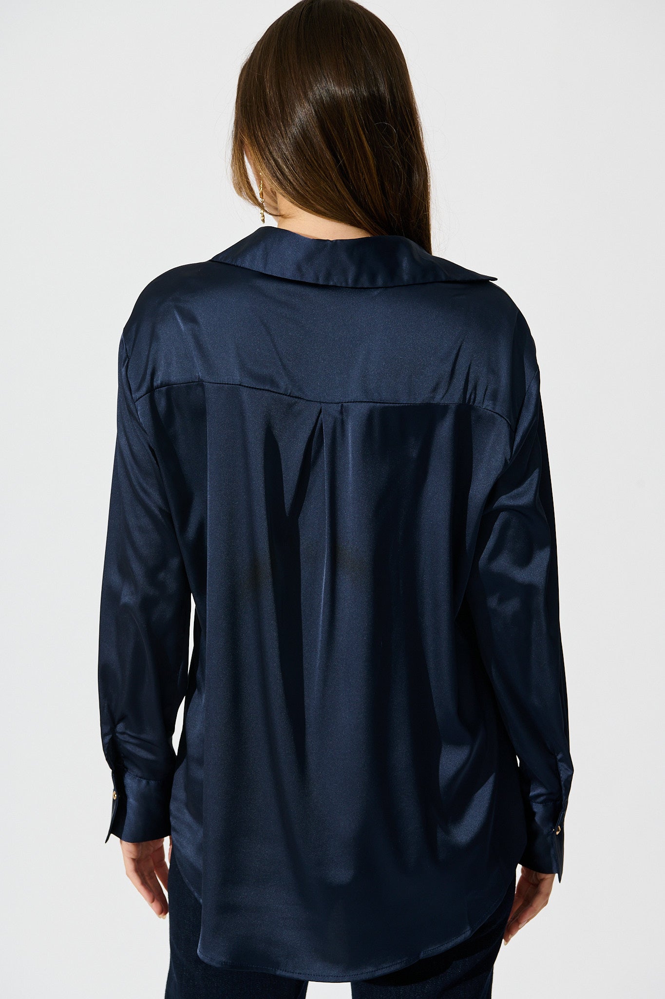 Retroshine Shirt in Navy Satin