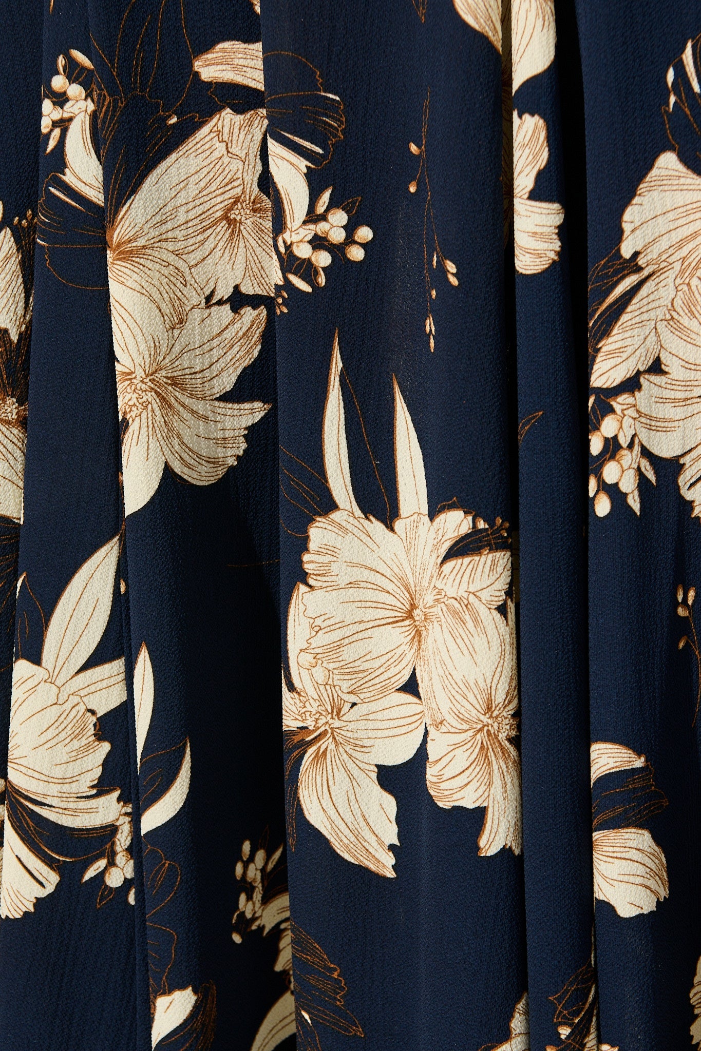 Brandsy Maxi Skirt in Navy with Cream Floral