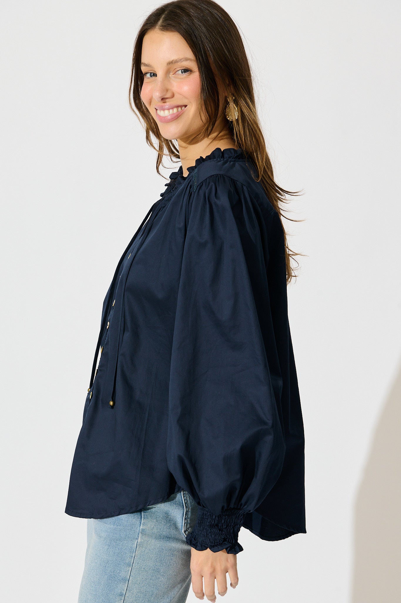 Devotion Top in Navy Cotton