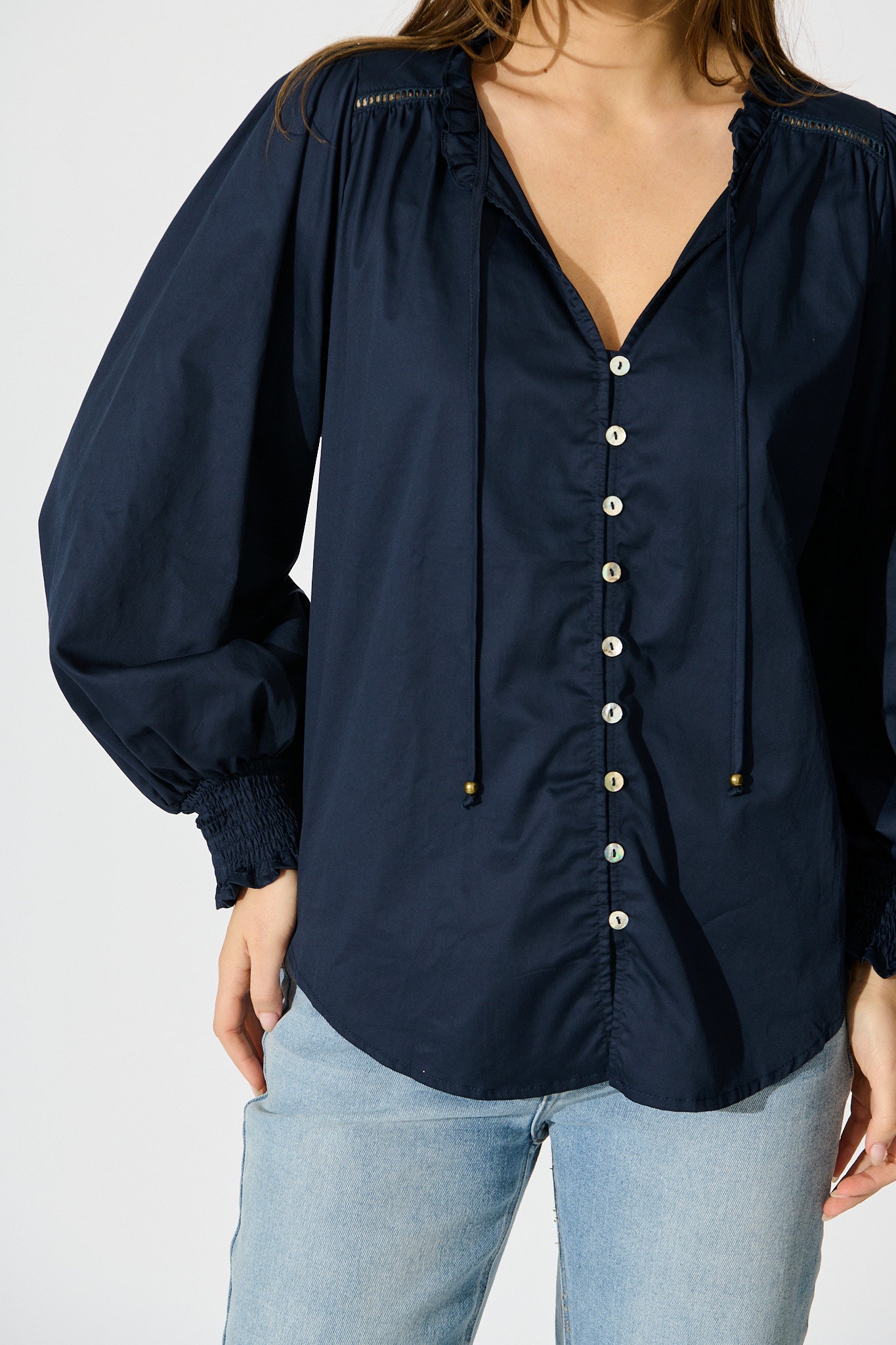 Devotion Top in Navy Cotton