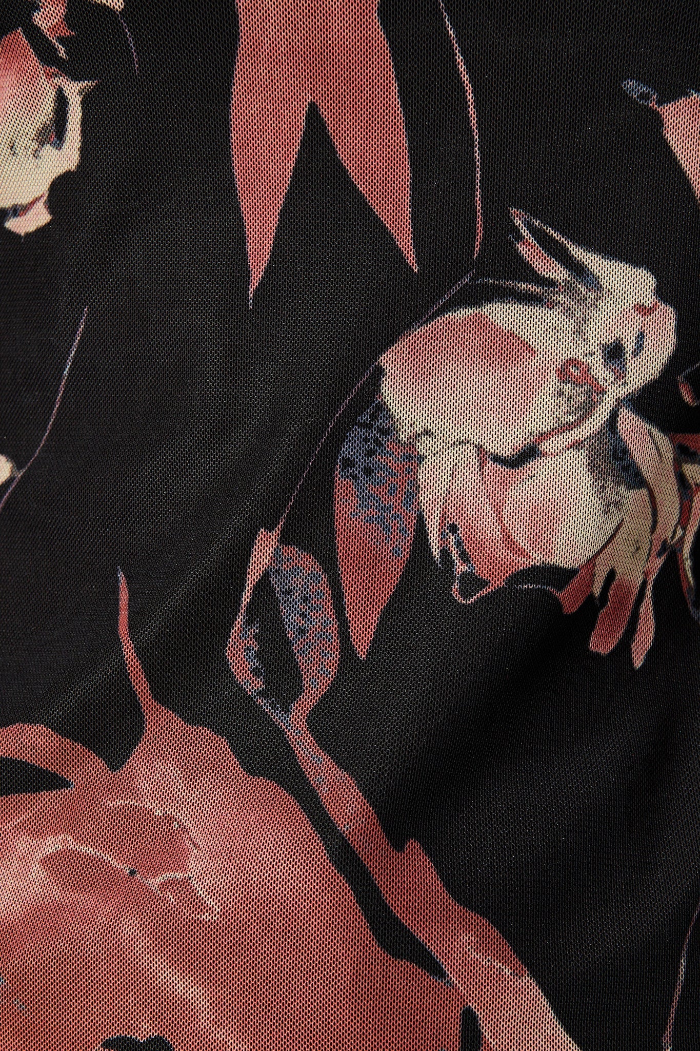 Lily Of Love Mesh Top in Black Floral Print