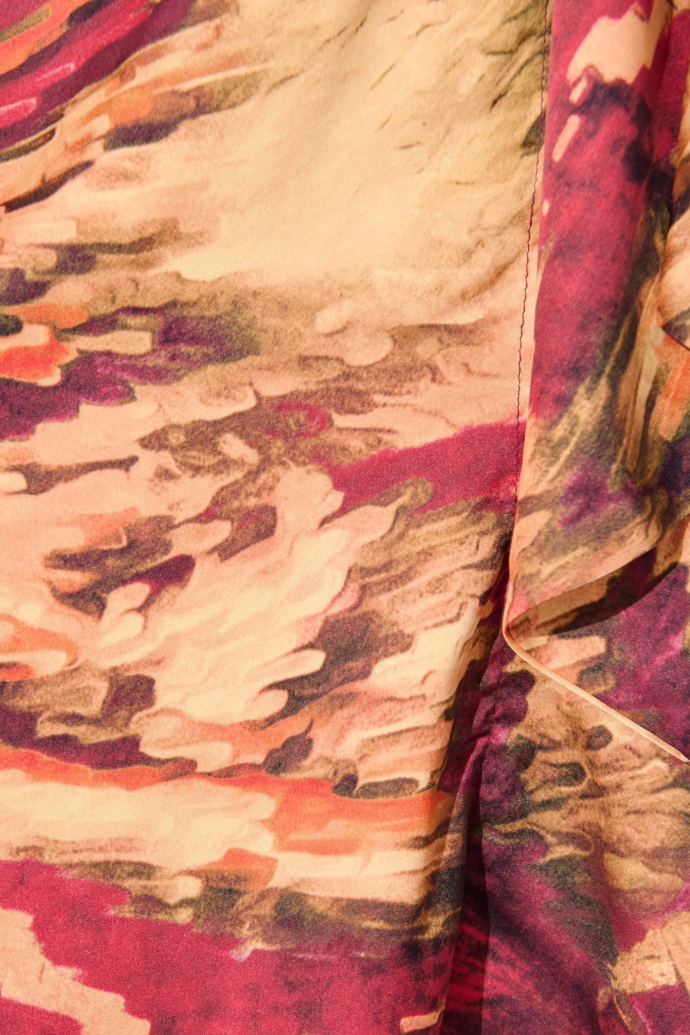 Joyful Midi Dress in Multi Watercolour Satin