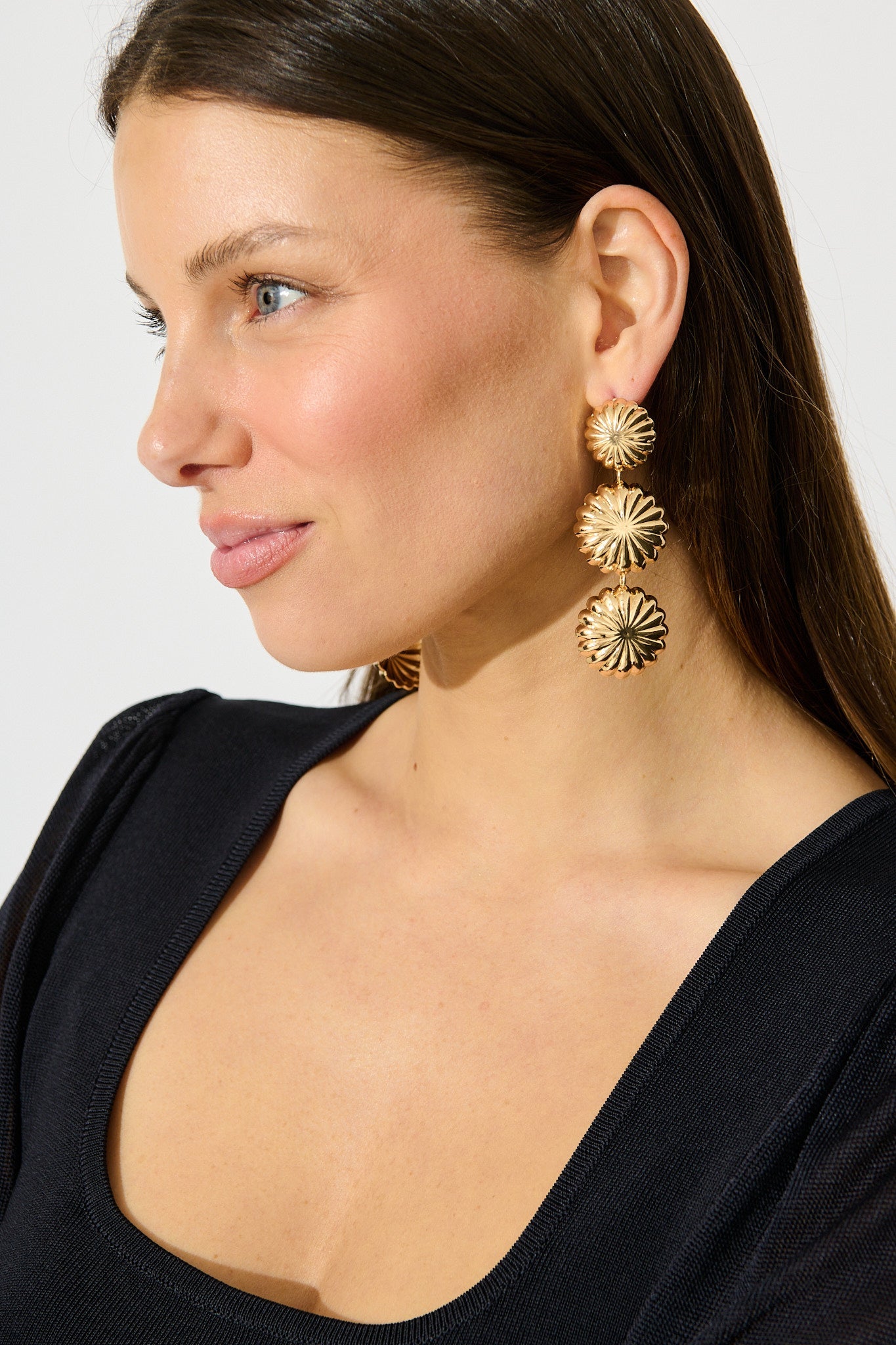 Nina Drop Earrings in Gold