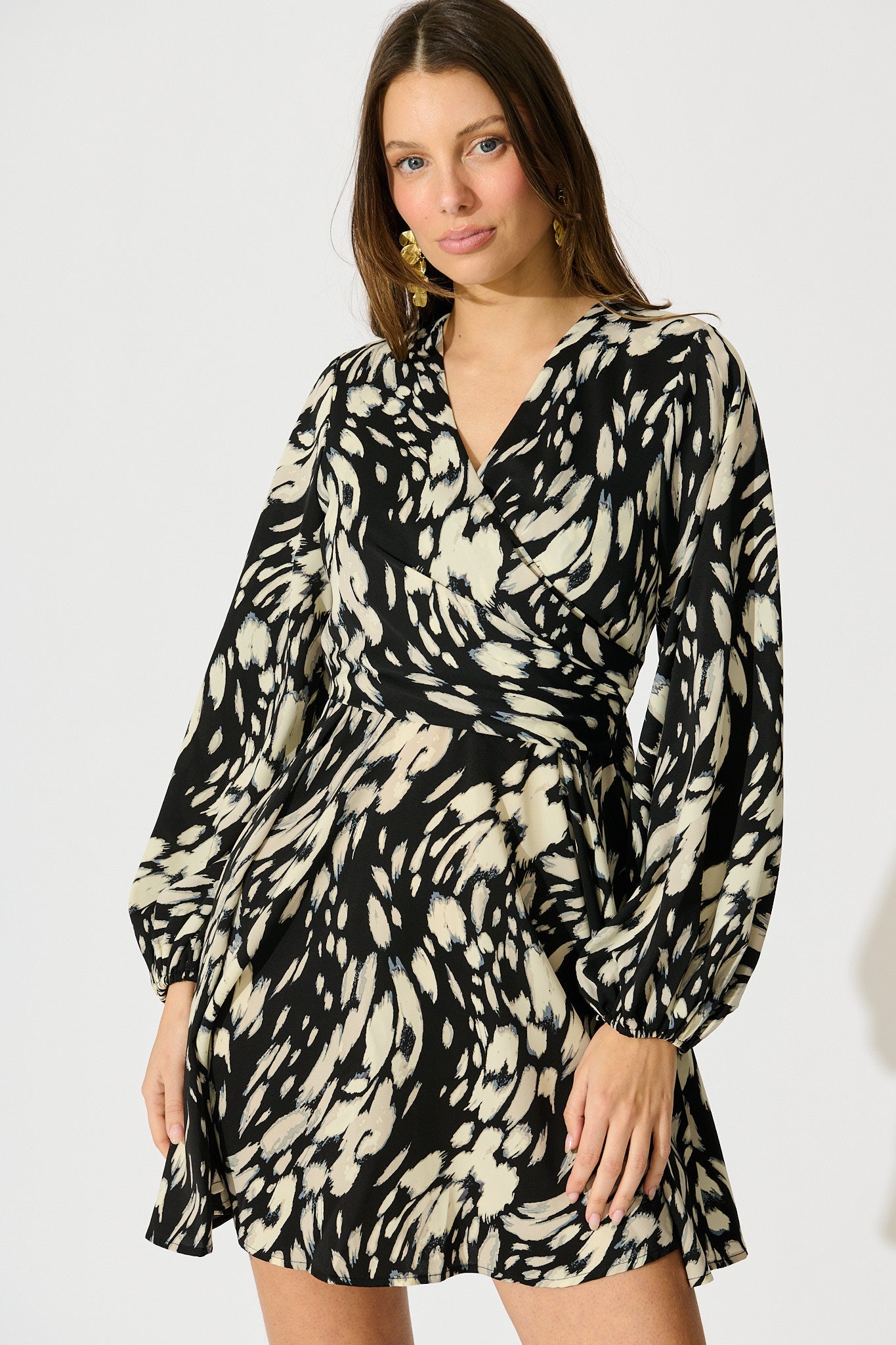 Roseabella Dress in Black and White Print
