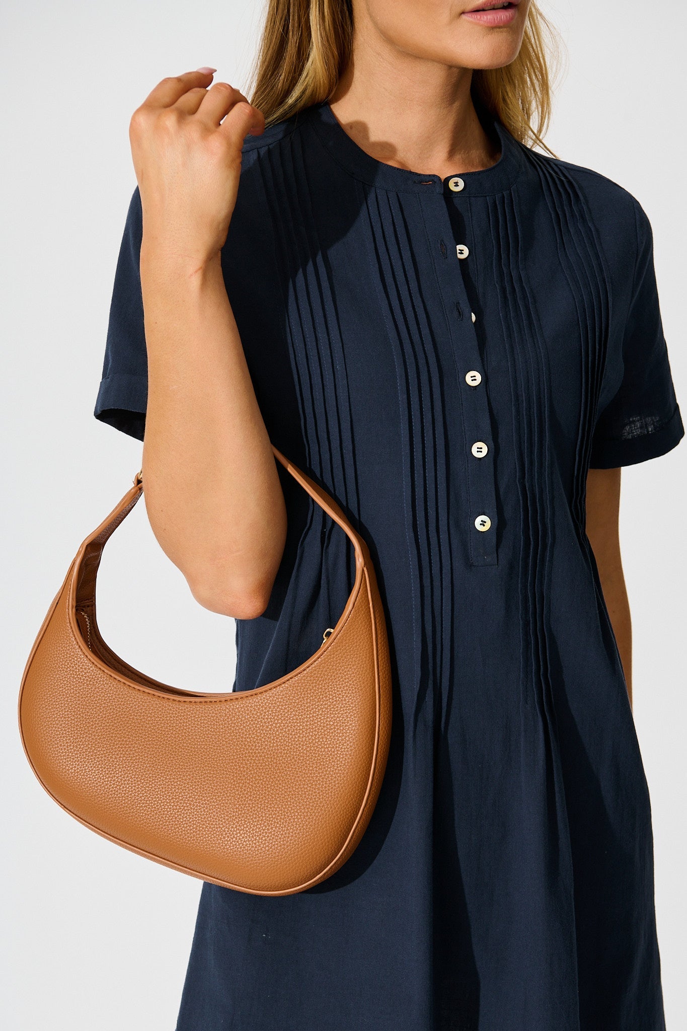 Amber Mini Shoulder Bag in Tan PU