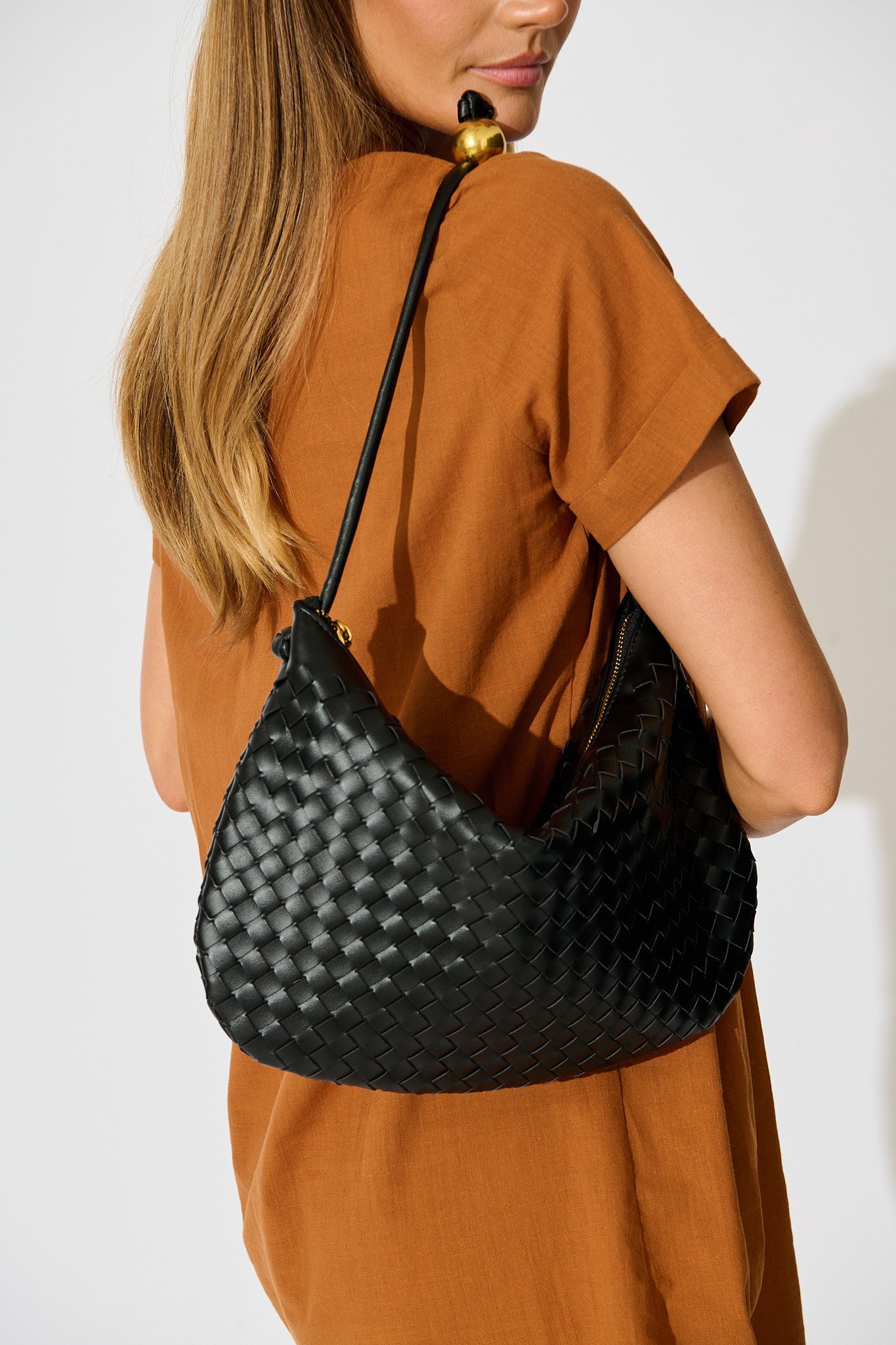 Esther Shoulder Bag in Black PU