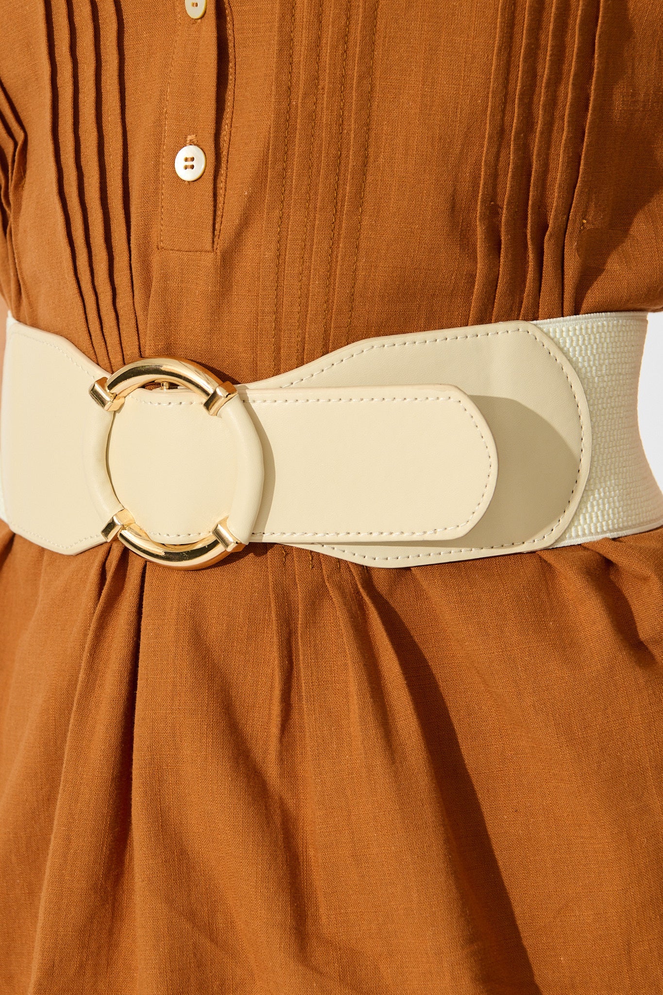 Camille Belt In Cream Stretch