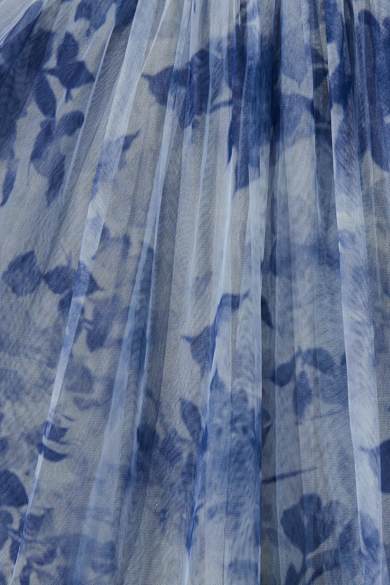 PRE ORDER Ethereal Sky Midi Dress in Blue with Navy Floral Tulle