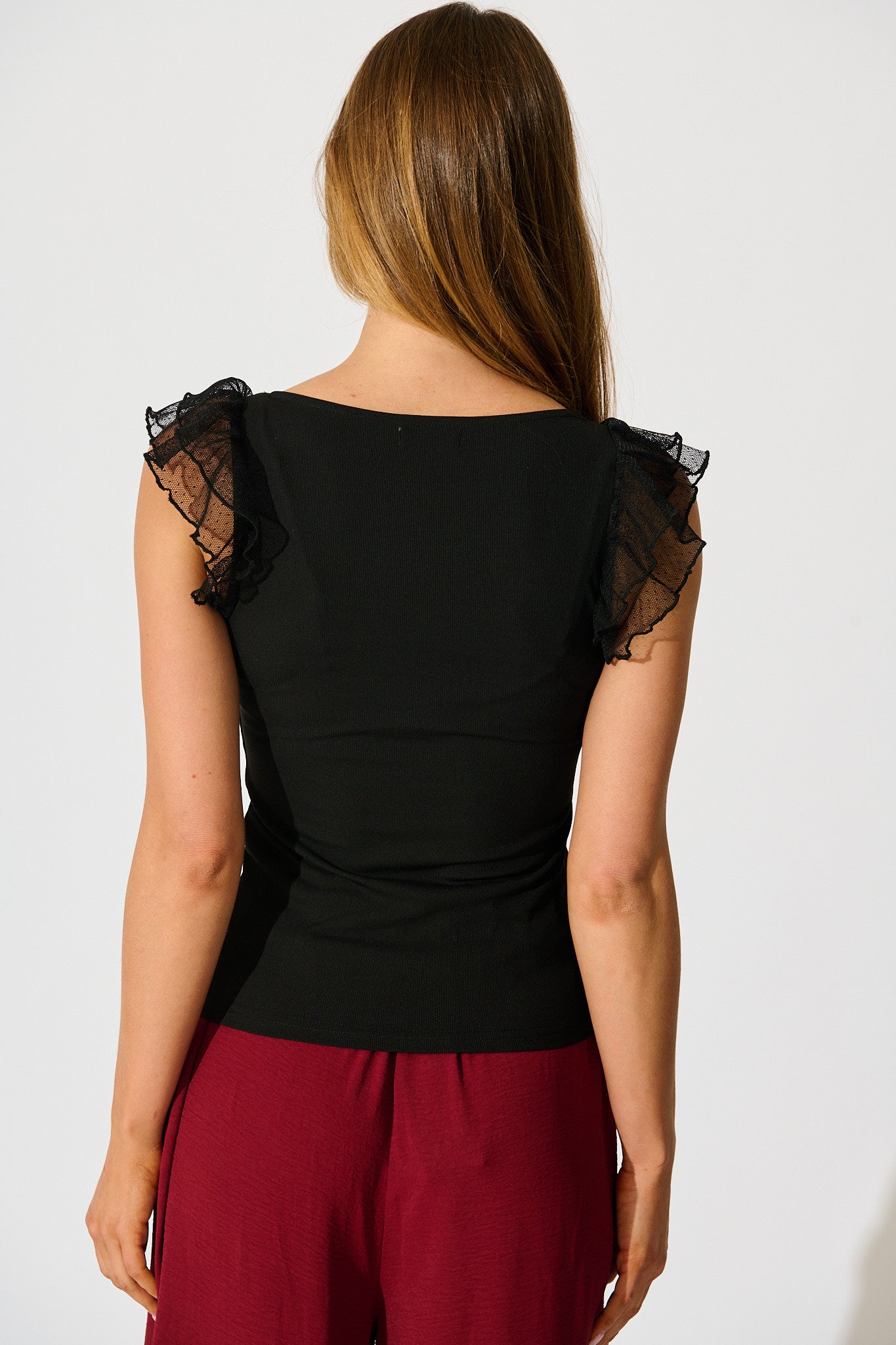 Veil of Dots Top in Black Jersey