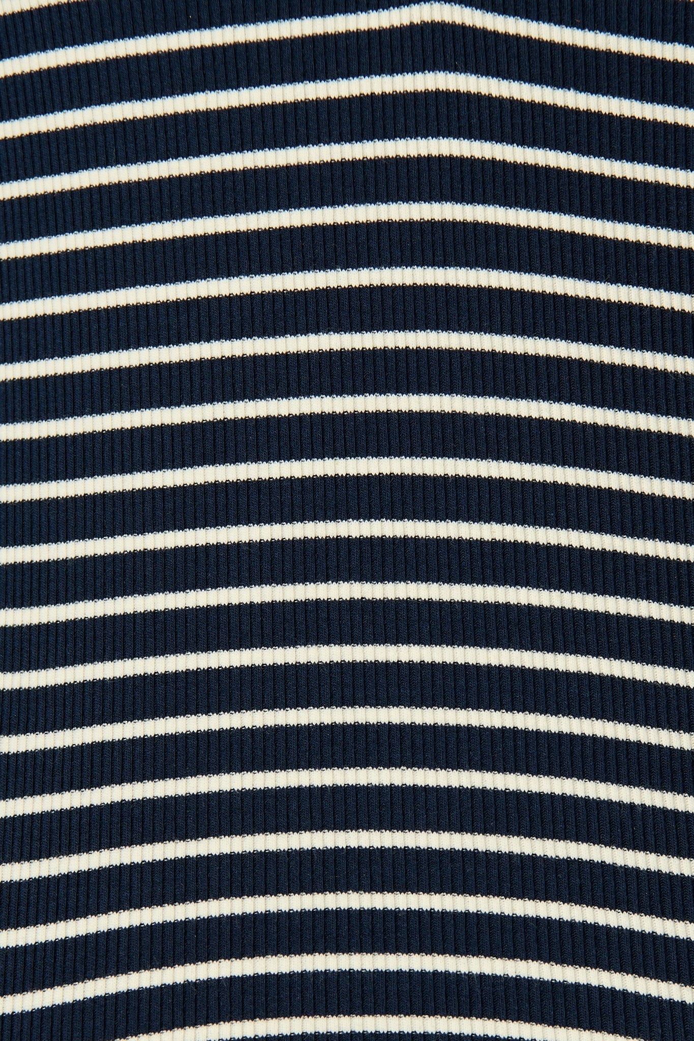 Leighton Top in Navy with Cream Stripe Cotton Blend