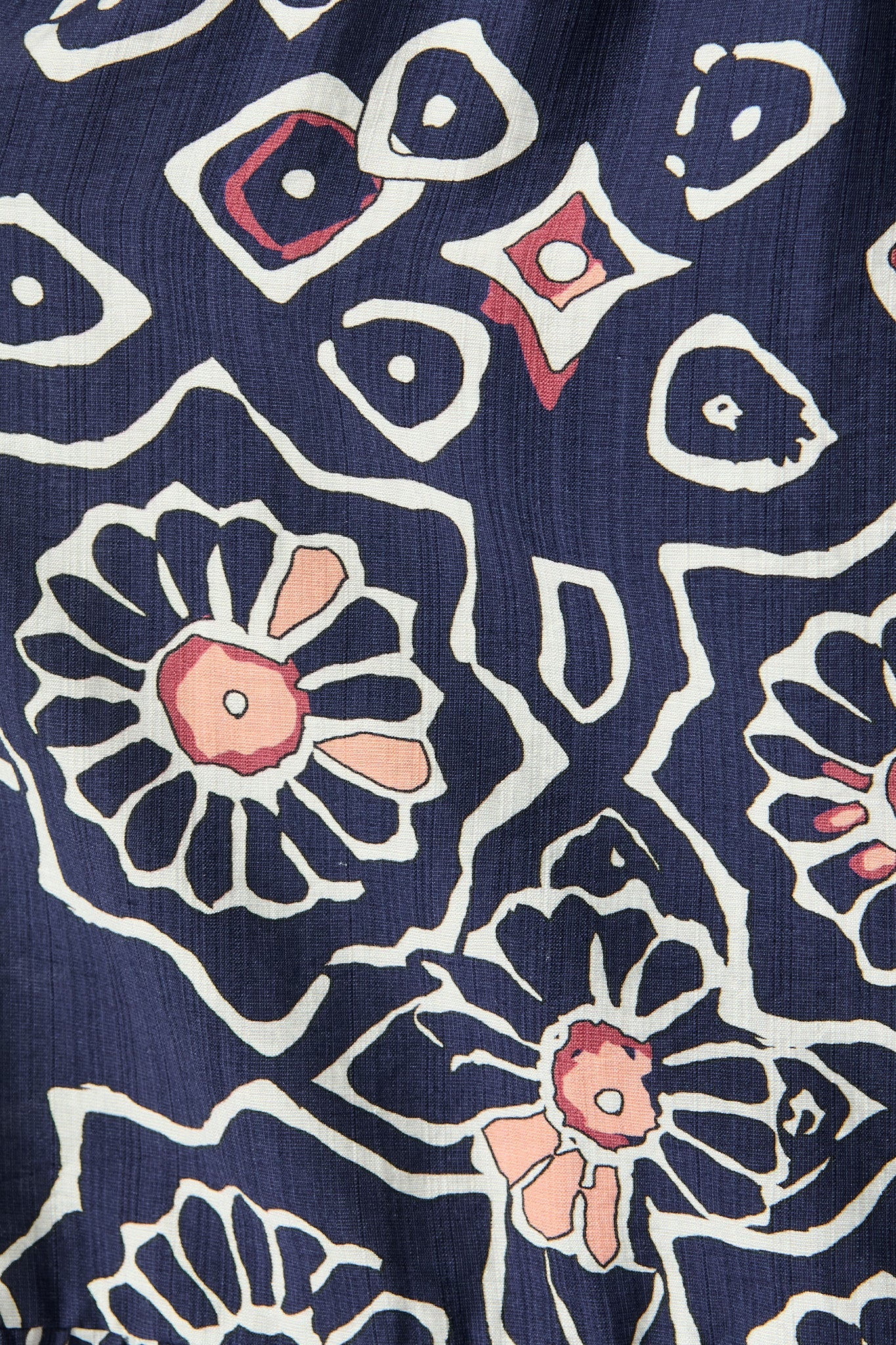 Calista Midi Dress in Navy Abstract Floral Print