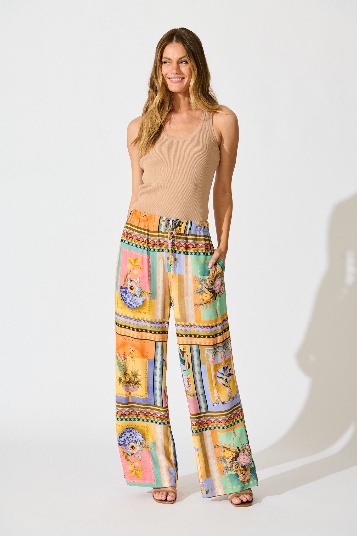 Galleria Pant in Multi Conversational Print