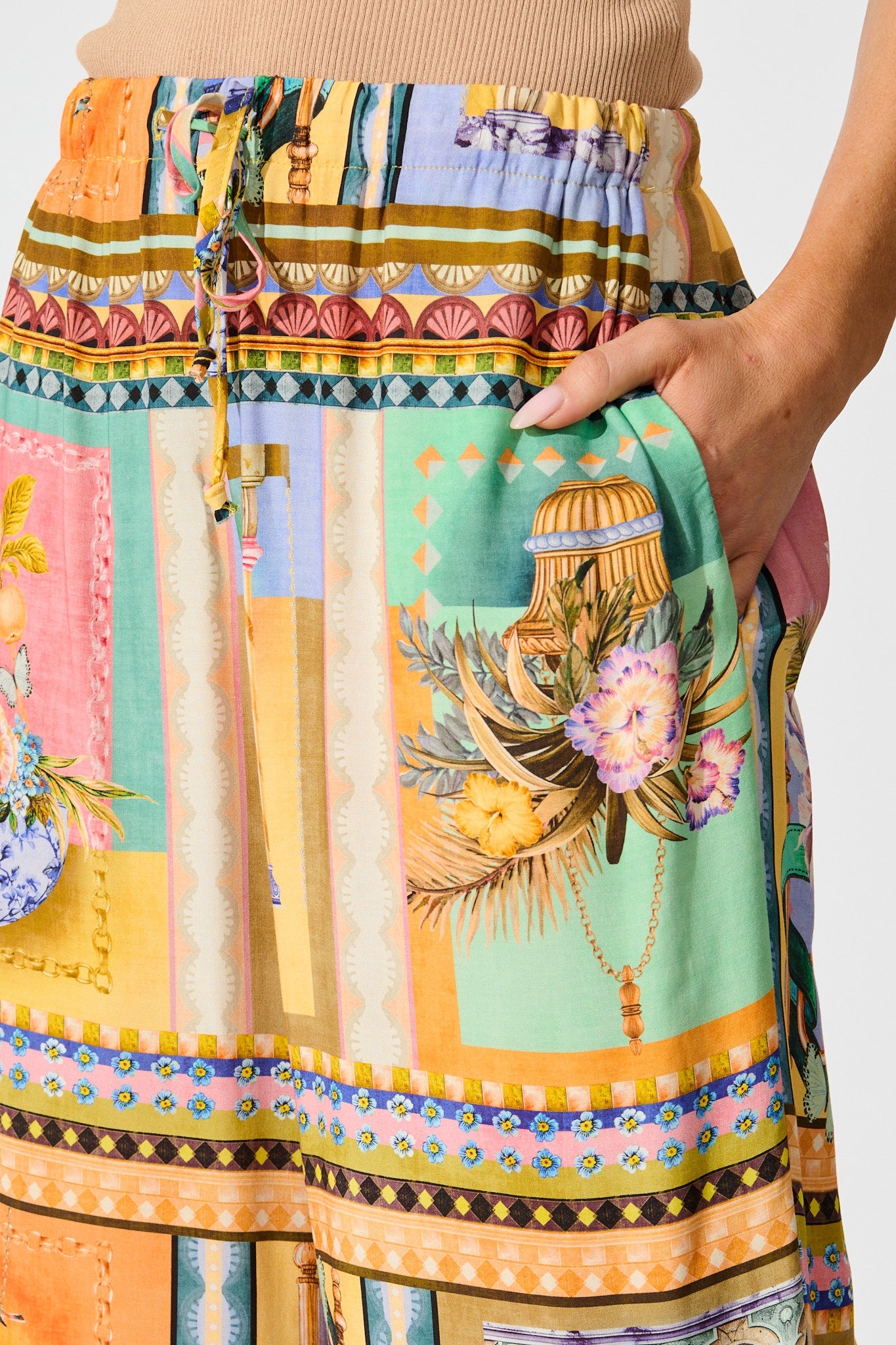 Galleria Pant in Multi Conversational Print