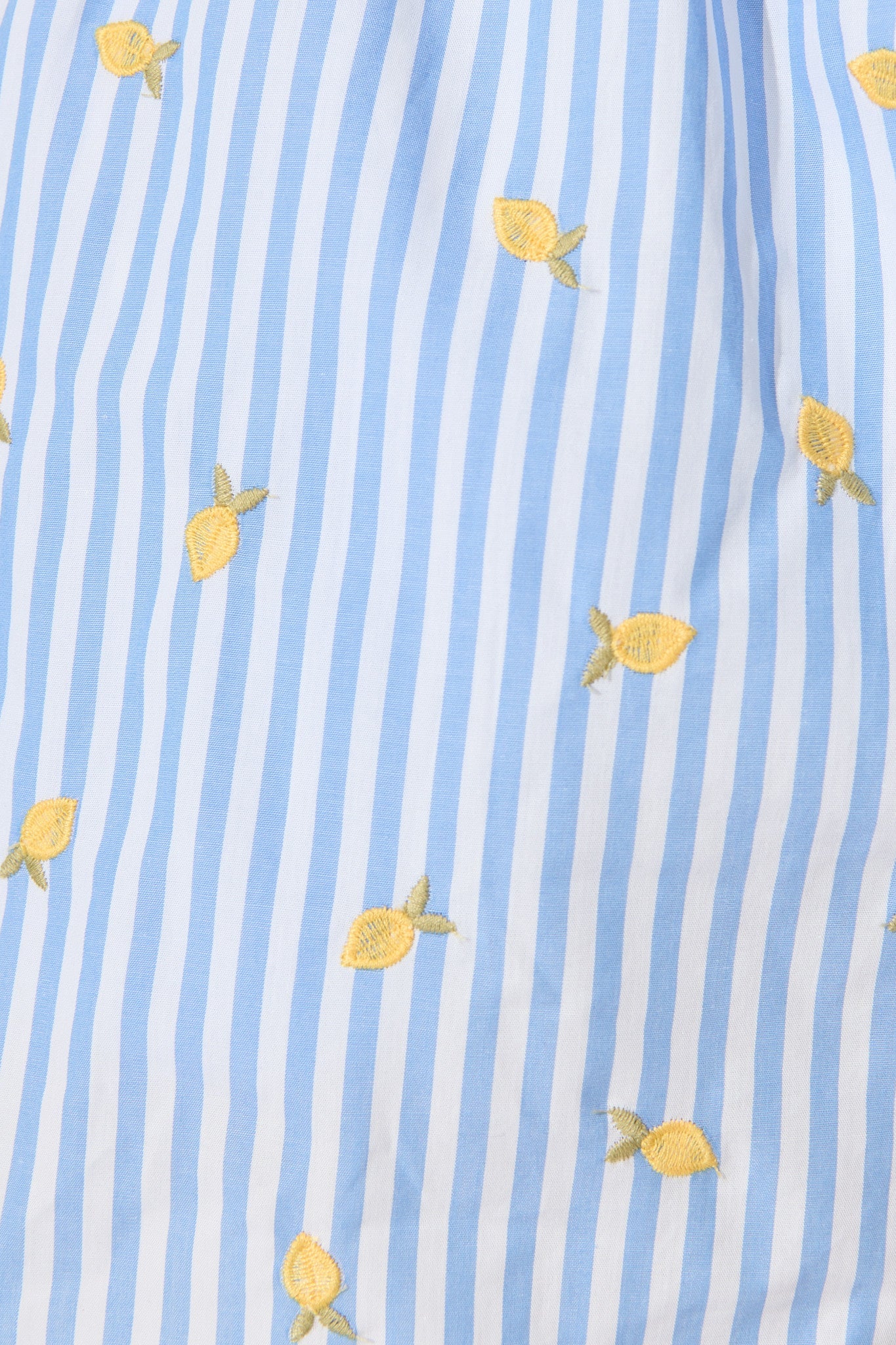 Citrus Soliel Short in Blue Stripe with Lemon Embroidery
