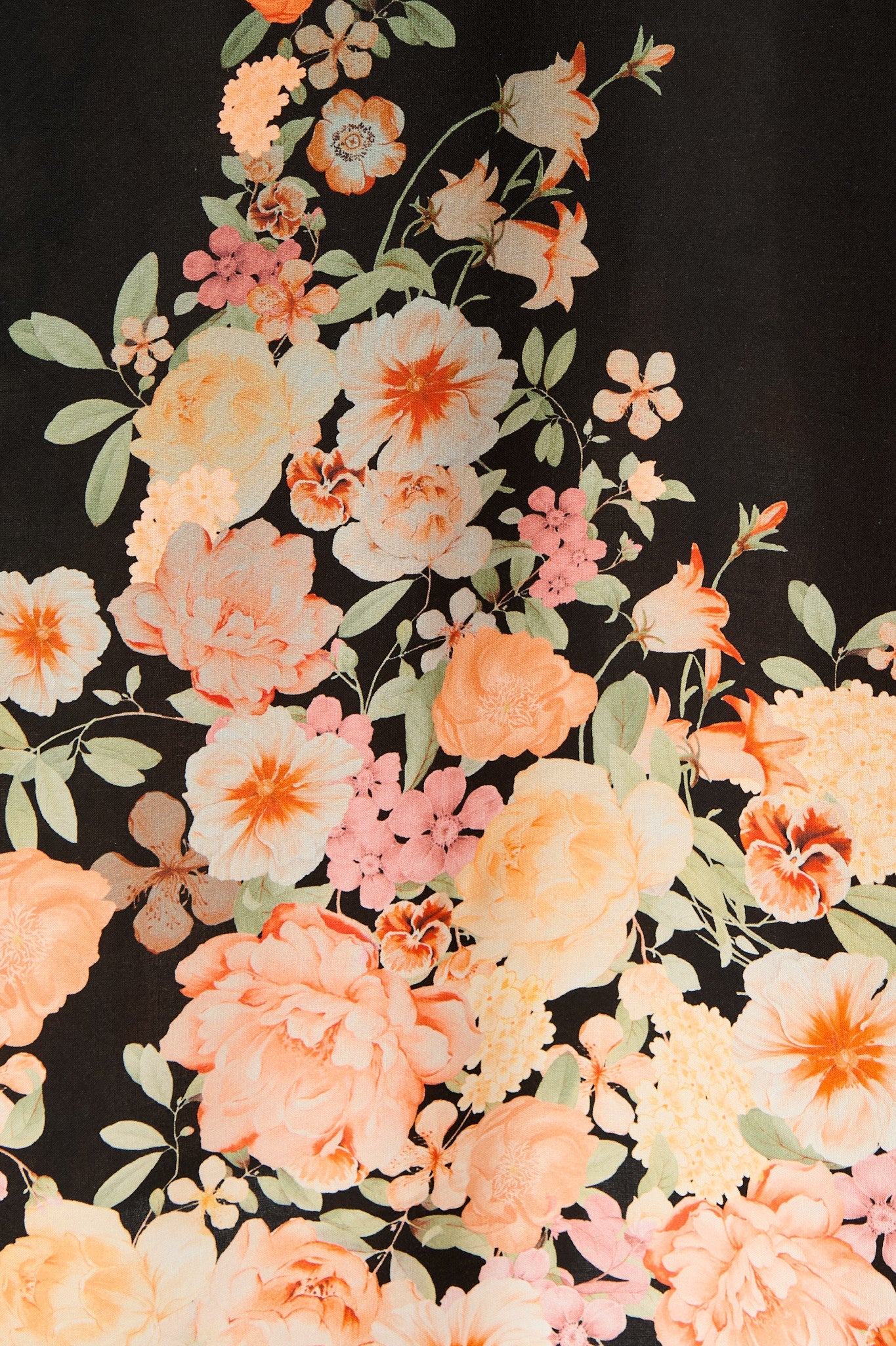 Dusky Petals Sundress in Black with Floral Print