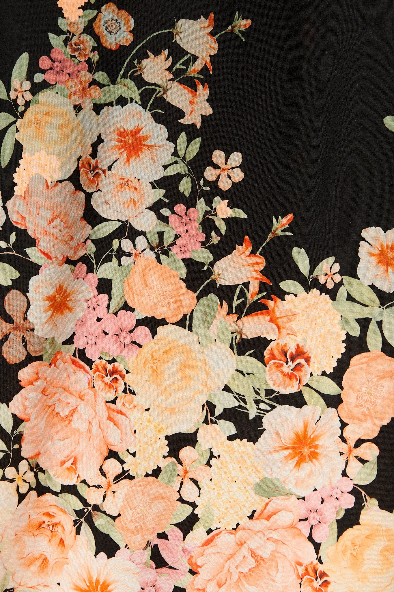 Flora Noir Pant in Black with Floral Print