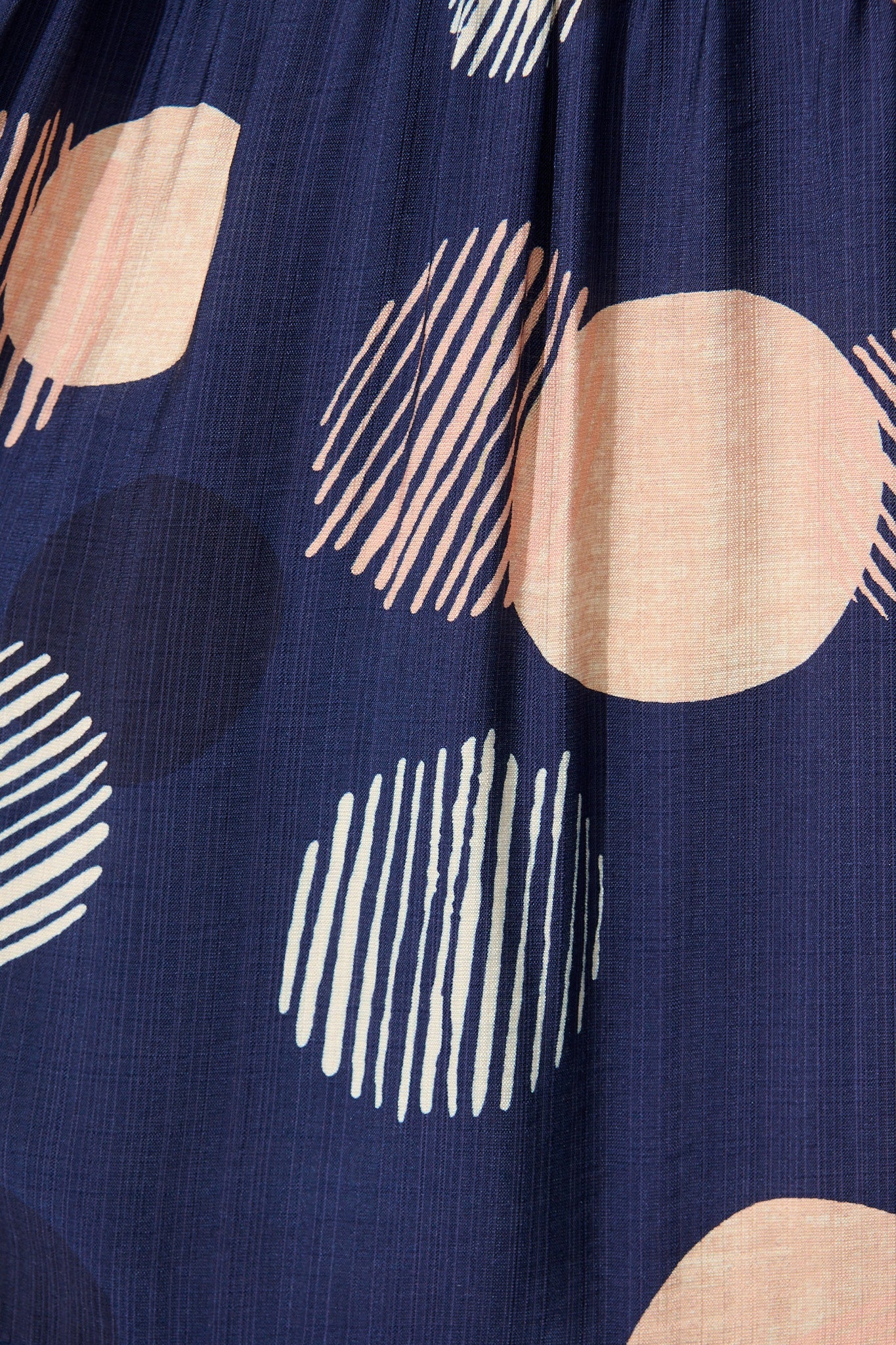 Blake Midi Dress in Navy with Blush Spot Print