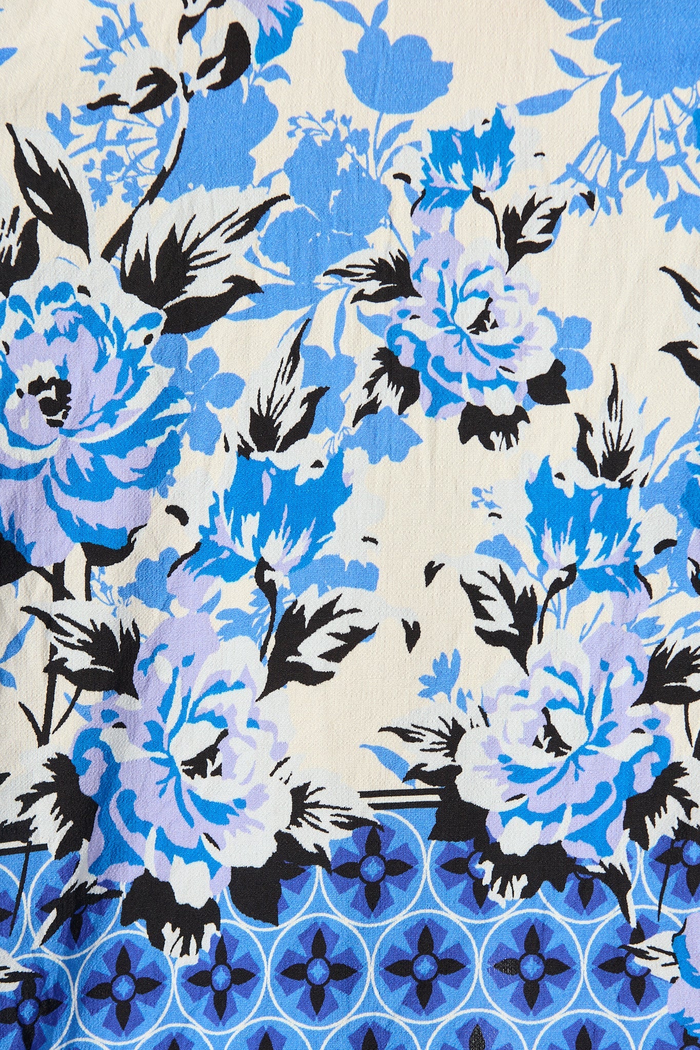 Starlet Boho Shirt Dress in Blue Floral Linen Blend